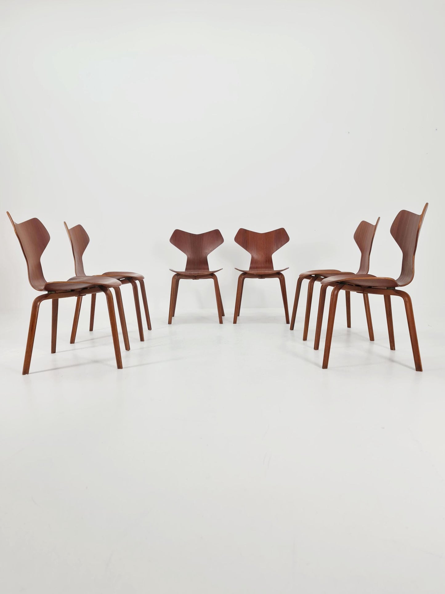 Rare Vintage Teak Dining Chairs by Arne Jacobsen for Fritz Hansen N 4130, 1950s, Set of 6
