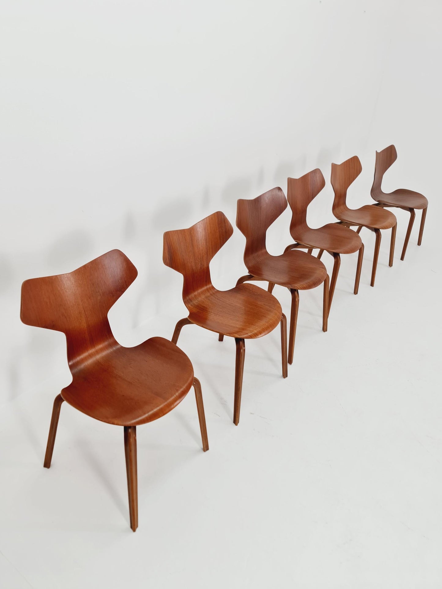 Rare Vintage Teak Dining Chairs by Arne Jacobsen for Fritz Hansen N 4130, 1950s, Set of 6