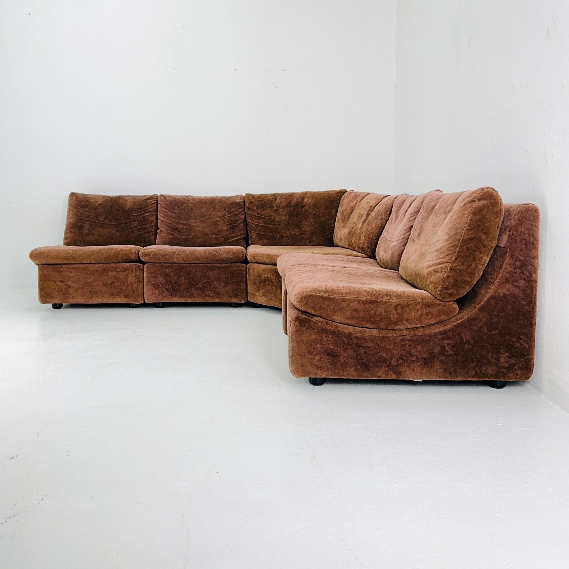 Set of 5 Mid century Walter Knoll Modular Brown Velvet Sofa , 1970s – Germany