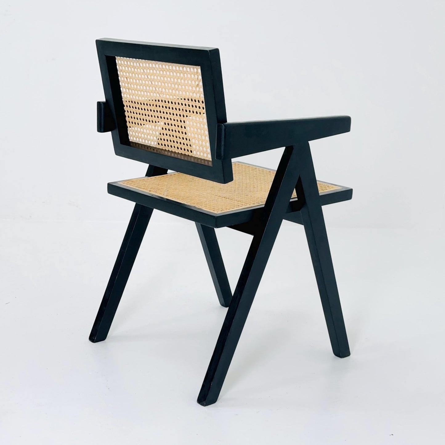 Mid century Casa Padrino Black Wood & Rattan Chair – 1990s