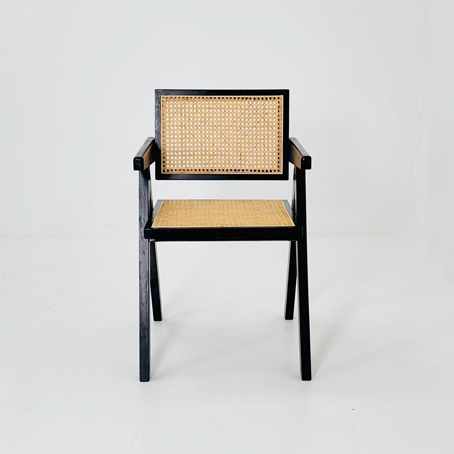 Mid century Casa Padrino Black Wood & Rattan Chair – 1990s