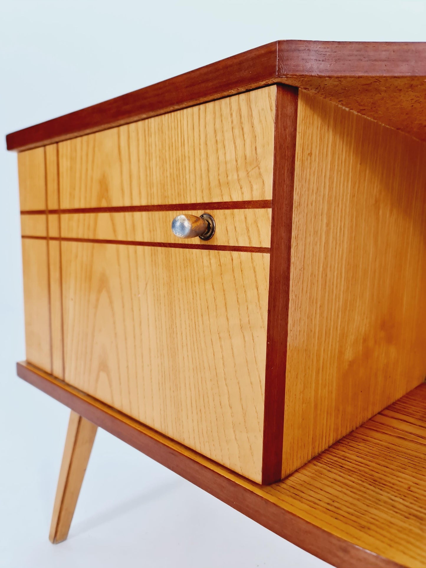 super Rare German mid-century Ash small sideboard /side table, 1950s