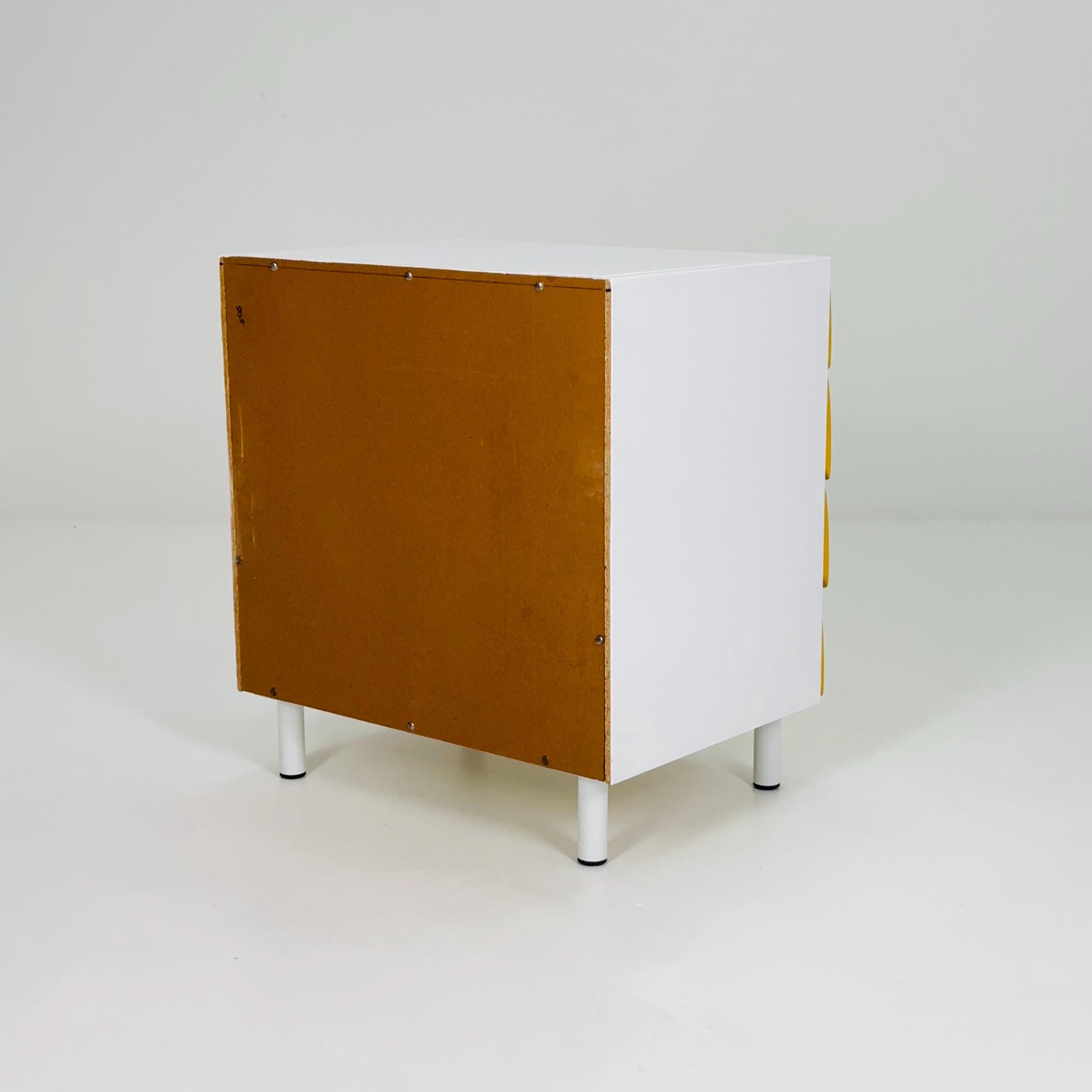 Space Age Vintage Gwinner Deutschland Cabinet, – Retro Yellow & White Chest of Drawers Germany 1970s
