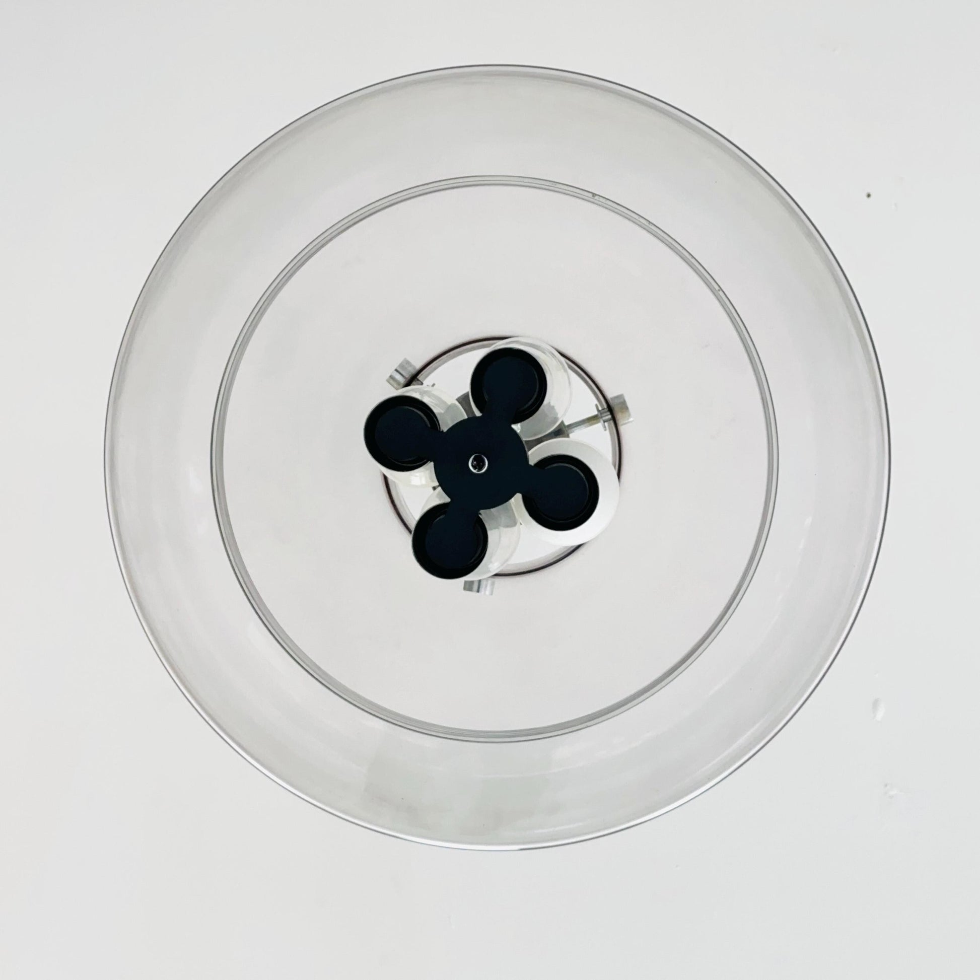 Large Mid-Century Glass Ball Pendant by Glashütte Limburg, Germany, 1970s – Chrome & Glass Chandelier