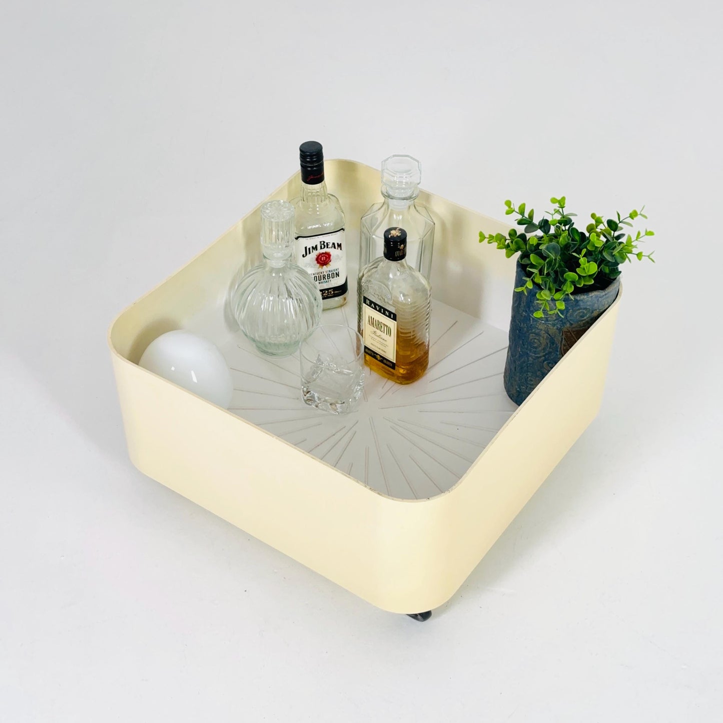 Mid century Anna Castelli Ferrieri Roll Container for Kartell, No. 4682 – Vintage Cream Beige 1970s