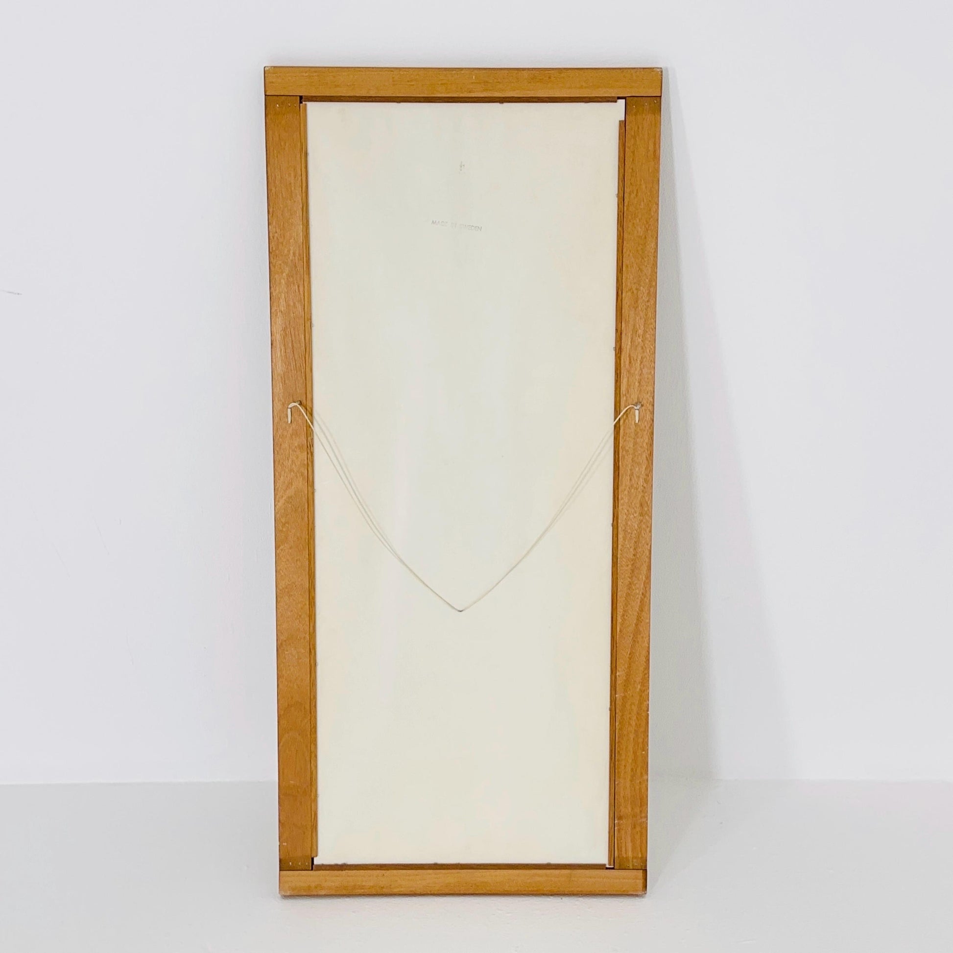 Big Teak Swedish mid-century Modern wall-mounted mirror , 1960s