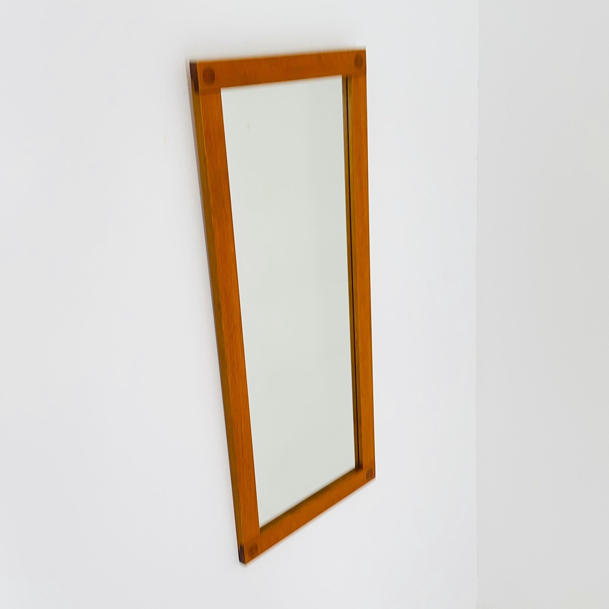 Big Teak Swedish mid-century Modern wall-mounted mirror , 1960s