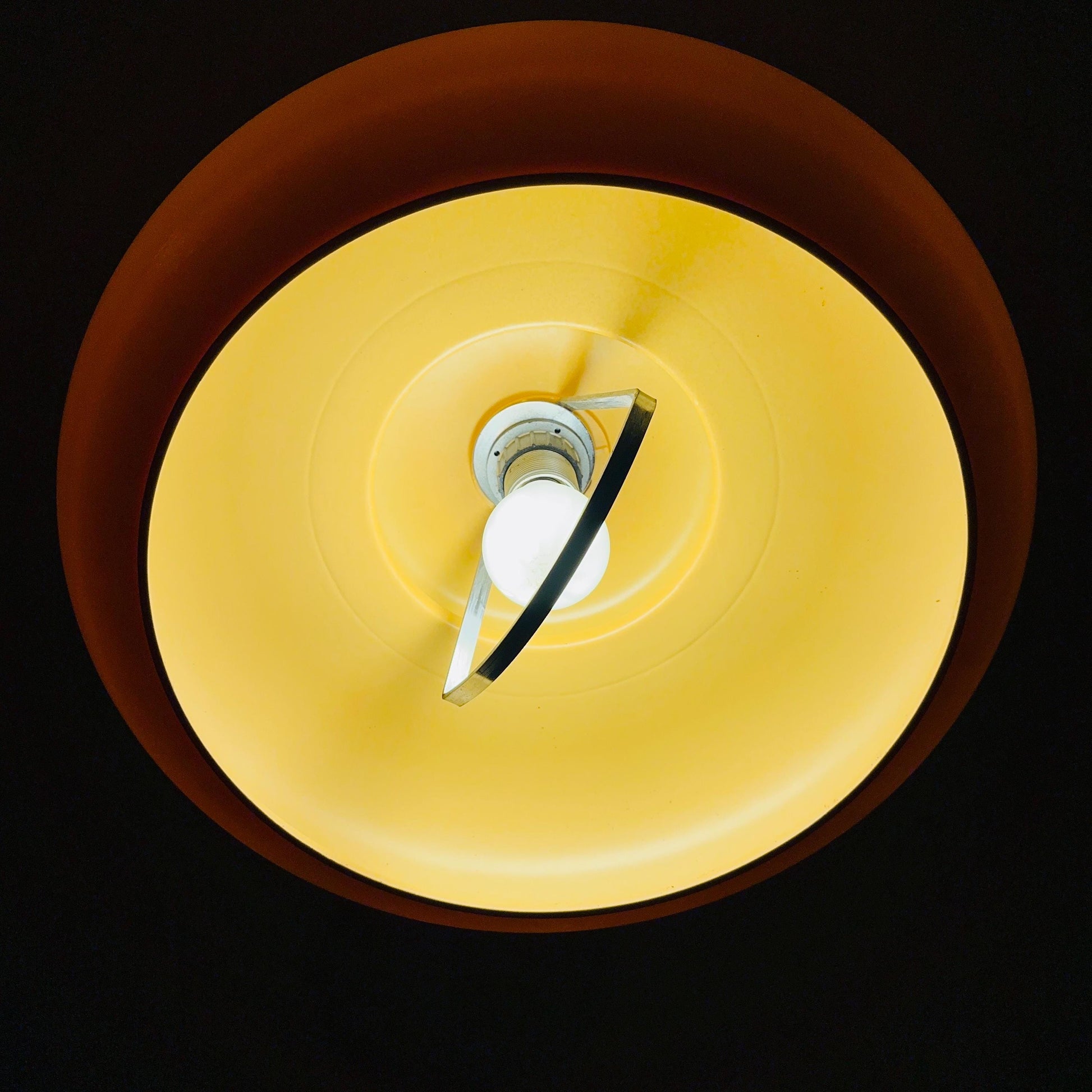 Mid-Century Space Age Adjustable orange Pendant Lamp | Germany 1970s