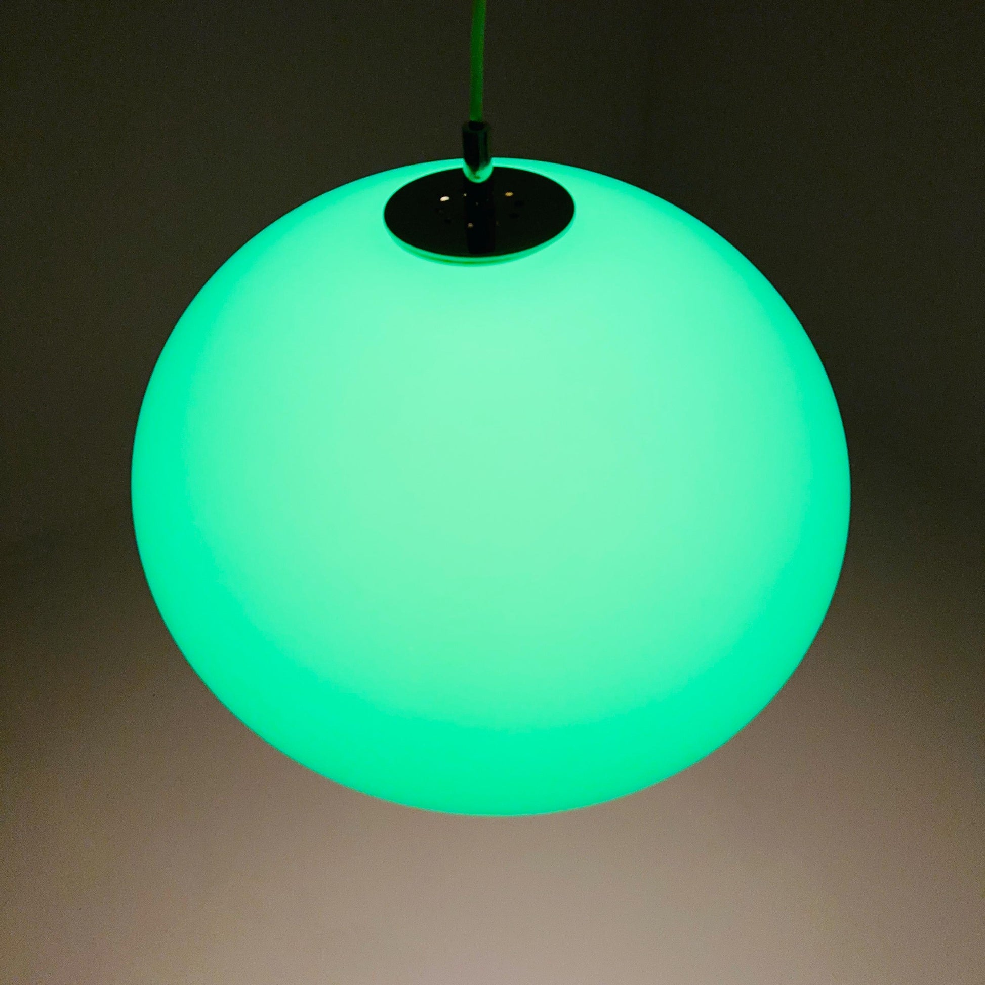 Mid century Pendant Green Harvey space age lamp by Guzzini for meblo , 1970s Italy