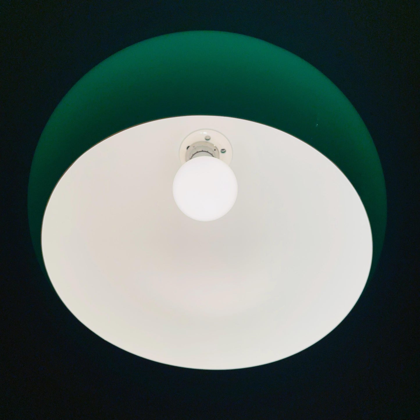Mid century Pendant Green Harvey space age lamp by Guzzini for meblo , 1970s Italy