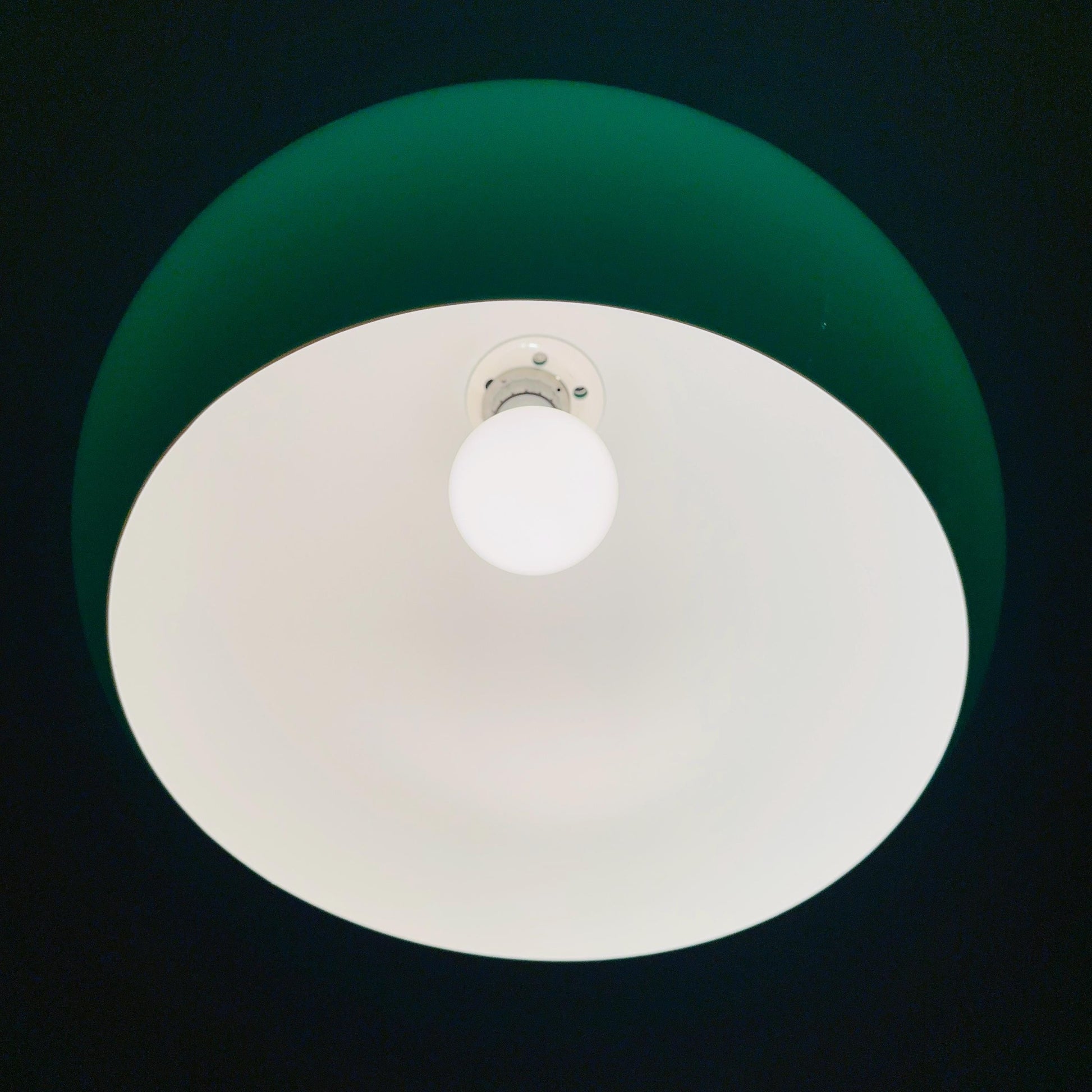 Mid century Pendant Green Harvey space age lamp by Guzzini for meblo , 1970s Italy