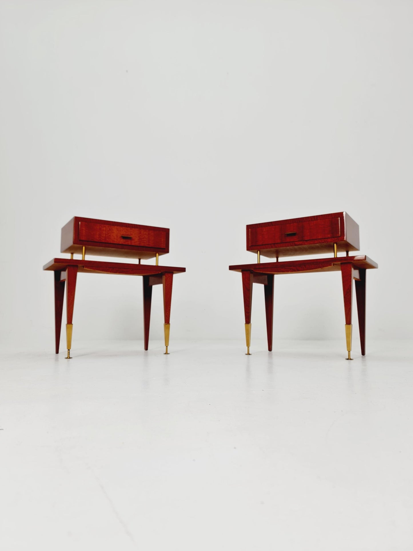 Rare Mid century German Mahagoni side tables/ Bedside tables/ Nightstands, , 1970s, set of 2