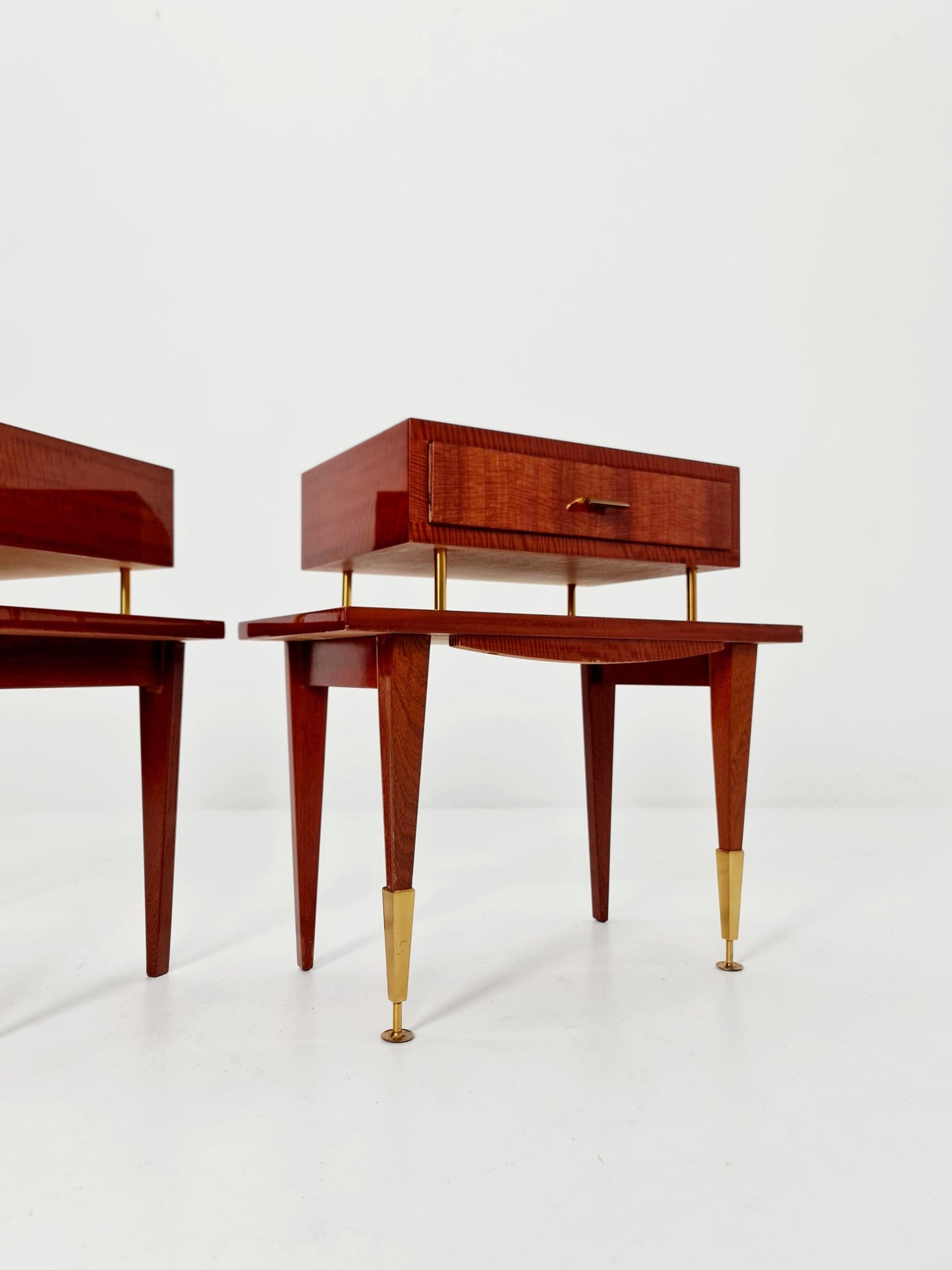Rare Mid century German Mahagoni side tables/ Bedside tables/ Nightstands, , 1970s, set of 2