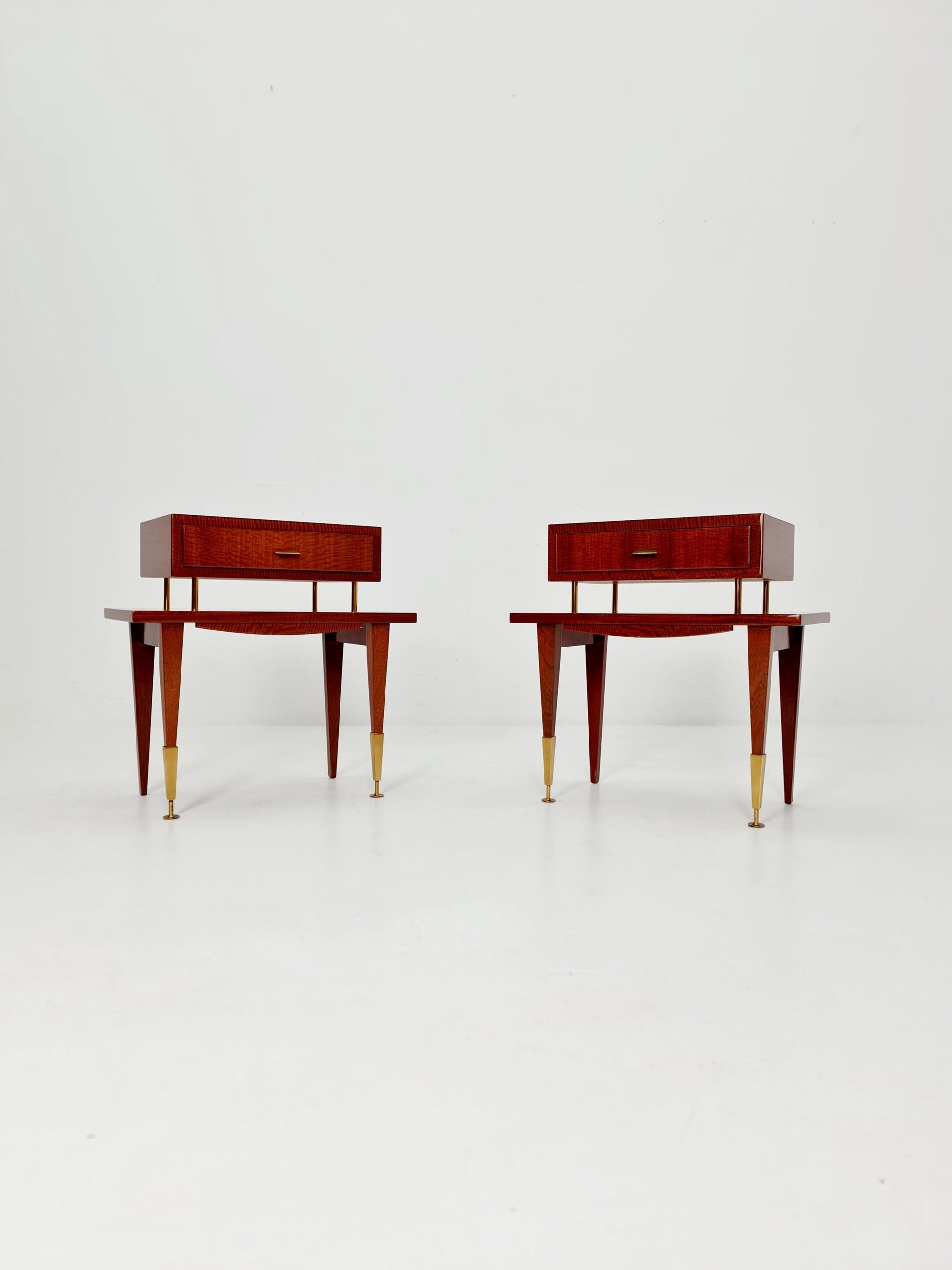 Rare Mid century German Mahagoni side tables/ Bedside tables/ Nightstands, , 1970s, set of 2