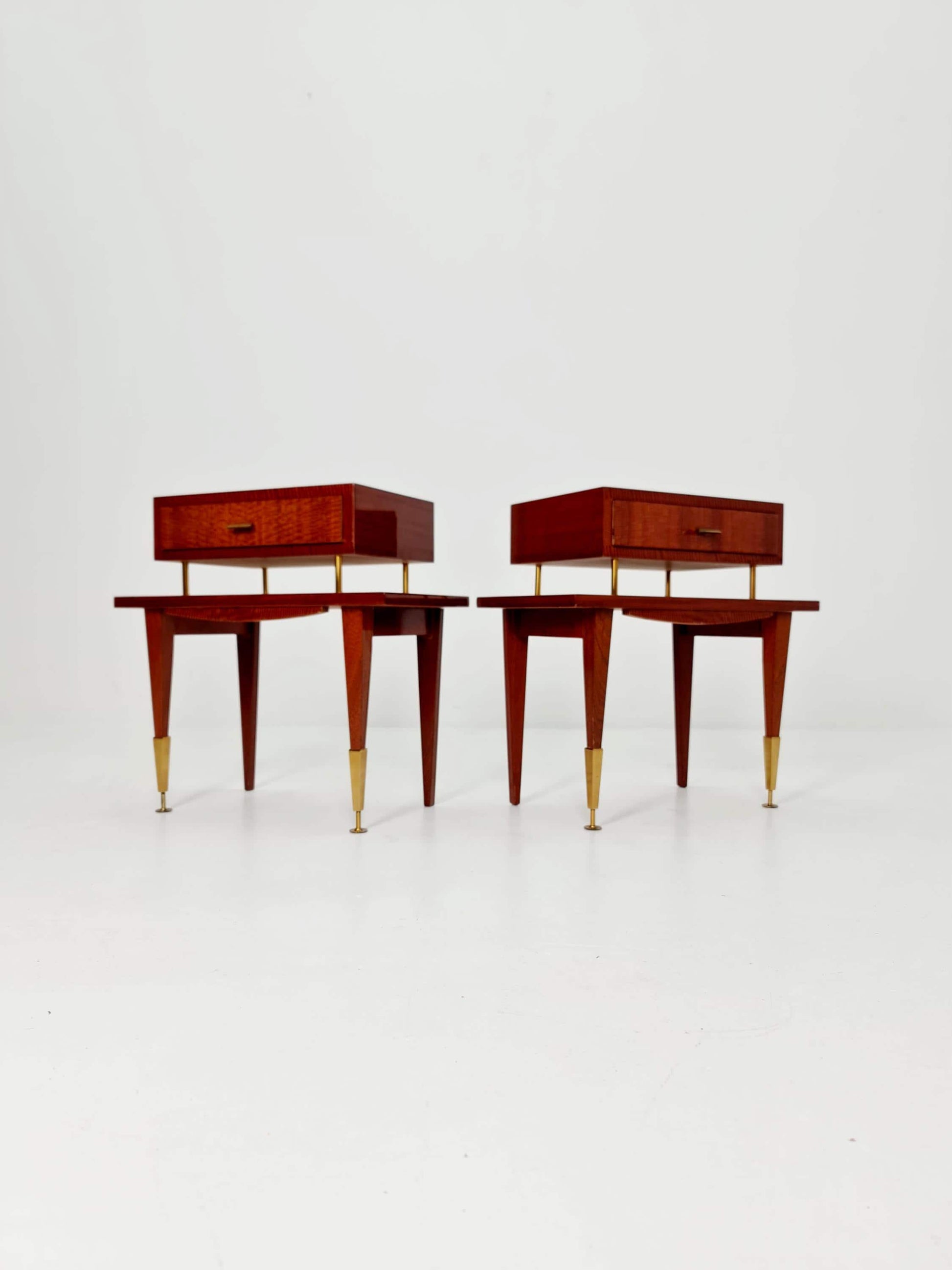 Rare Mid century German Mahagoni side tables/ Bedside tables/ Nightstands, , 1970s, set of 2