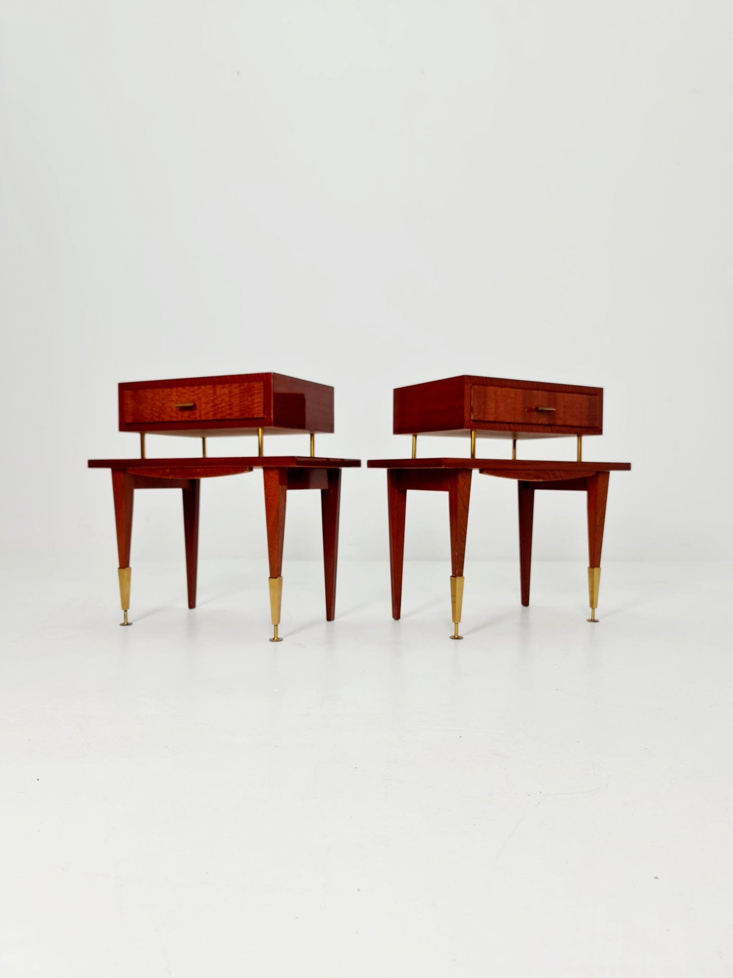 Rare Mid century German Mahagoni side tables/ Bedside tables/ Nightstands, , 1970s, set of 2