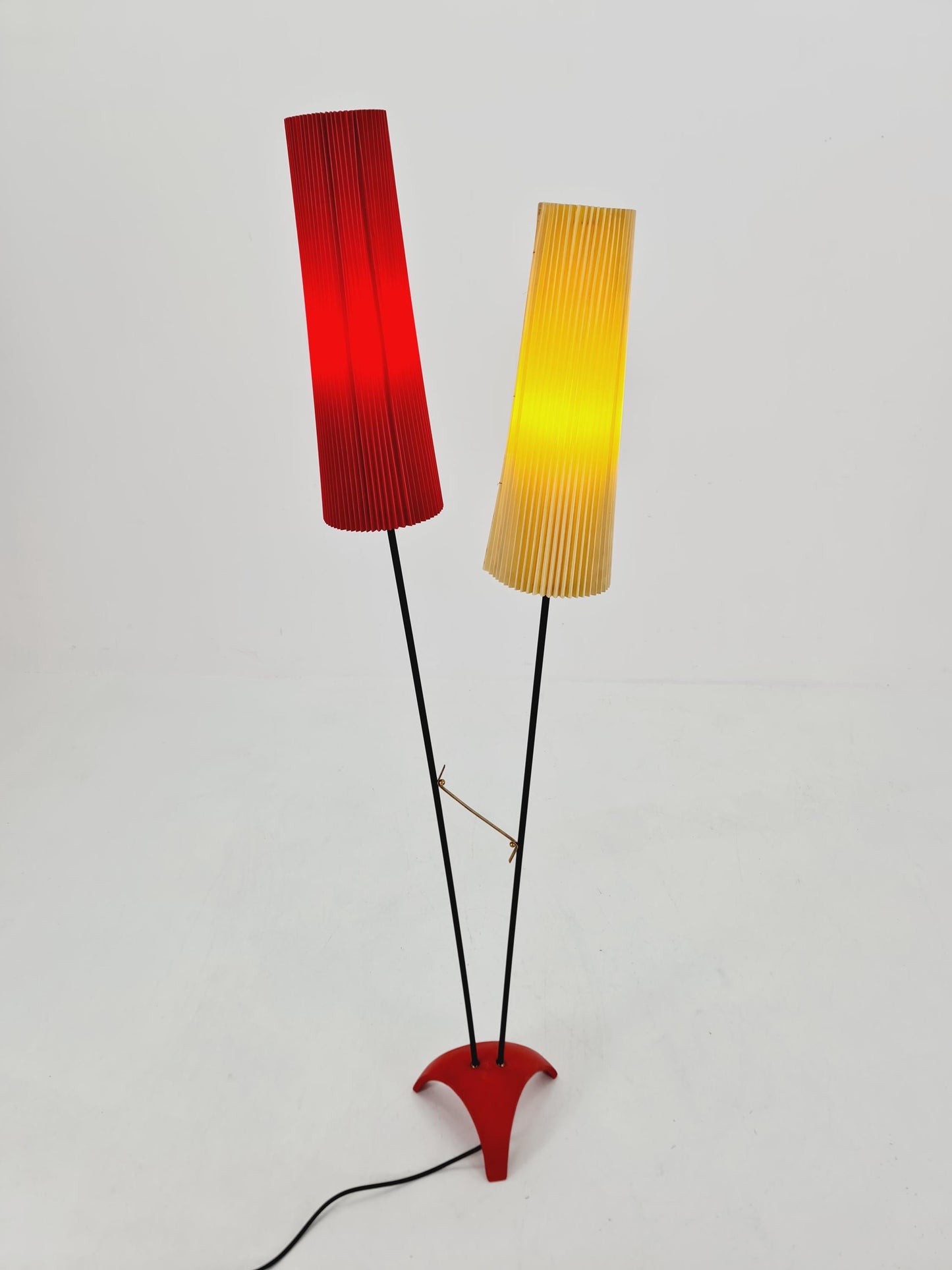 EXTREME RARE brass 1950s vintage floor lamp / bag lamp mcm