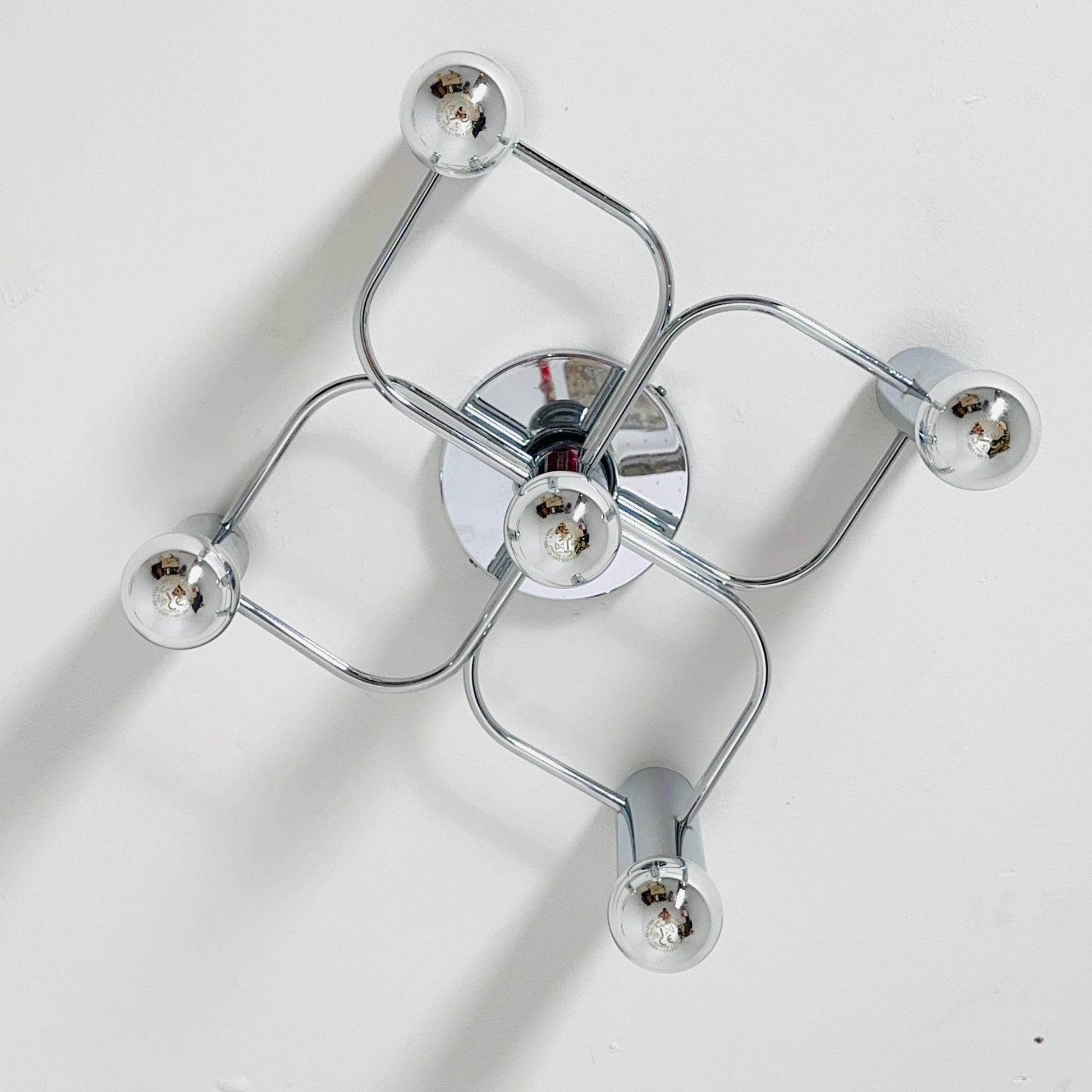 Mid century Space Age Ceiling or Wall Lamp by Gaetano Sciolari for Leola, 1970s, Germany