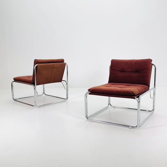 Set of 2 Mid century Wim Ypma Lounge Chairs for Riemersma, 1960s Netherlands