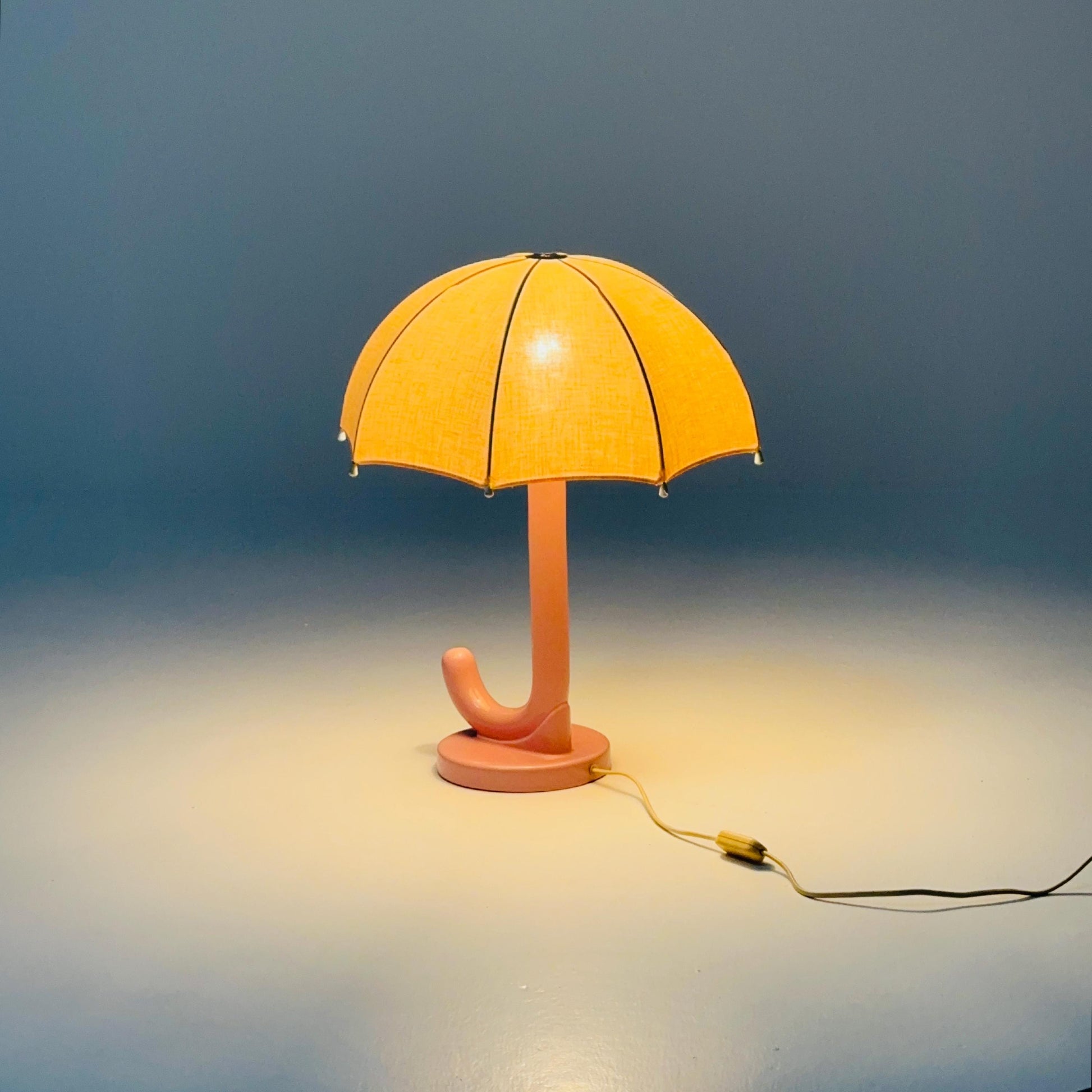 Mid century pink umbrella table lamp Germany 1990s