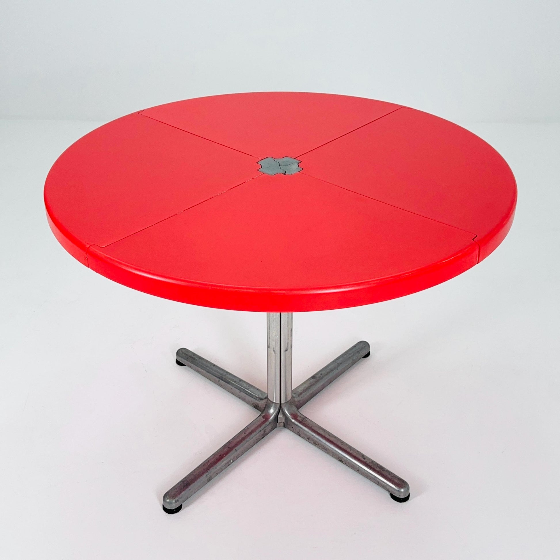 Mid century Italian Plano Folding Red Table by Giancarlo Piretti, 1970s