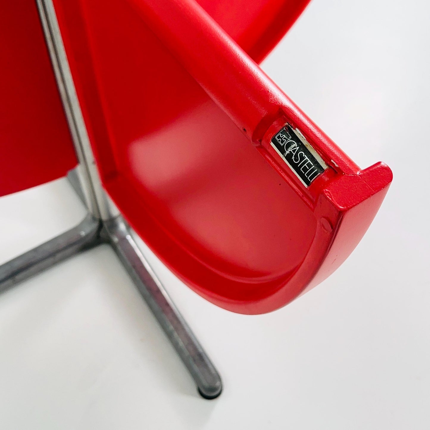 Mid century Italian Plano Folding Red Table by Giancarlo Piretti, 1970s