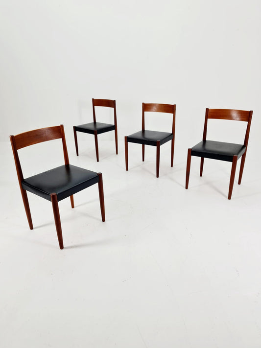 Danish Modern Teak Chairs Design by Niels Möller for Frem Rojle, 1960s, set of 4