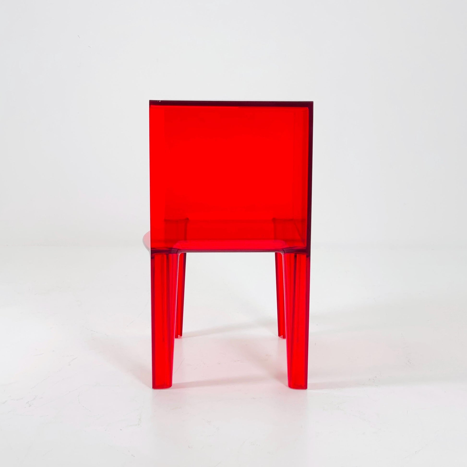 Spaceage Kartell Ghost Buster by Philippe Starck - Eugeni Quitllet – Red Transparent Side Table, for Kartell italy , 2010s