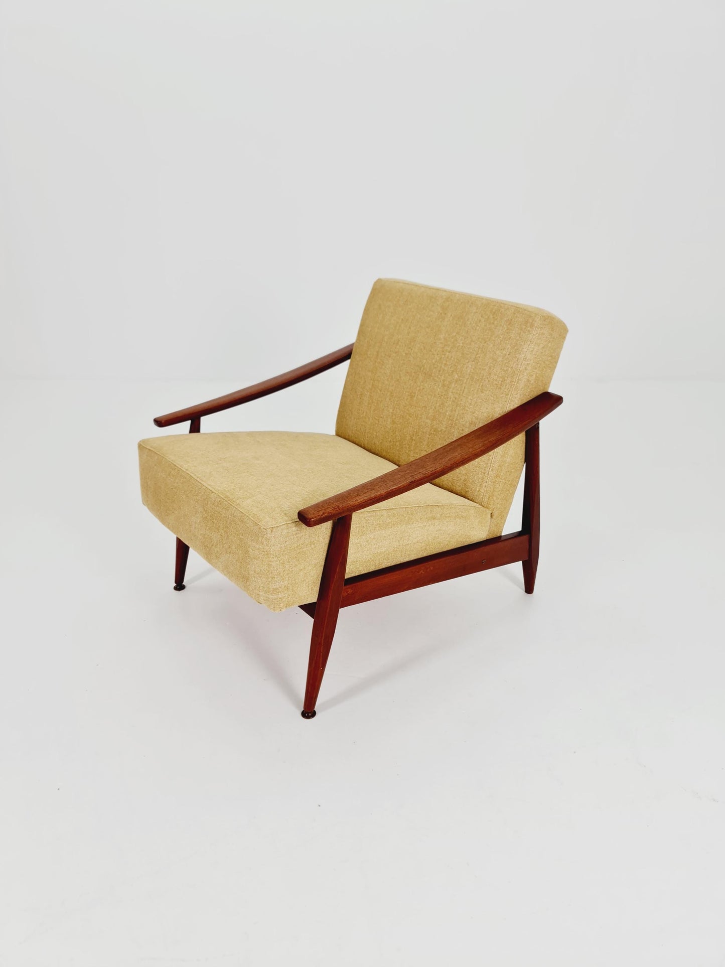 Mid Century Solid teak lounge chair/ Easy chair by Songal Denmark , 1960s