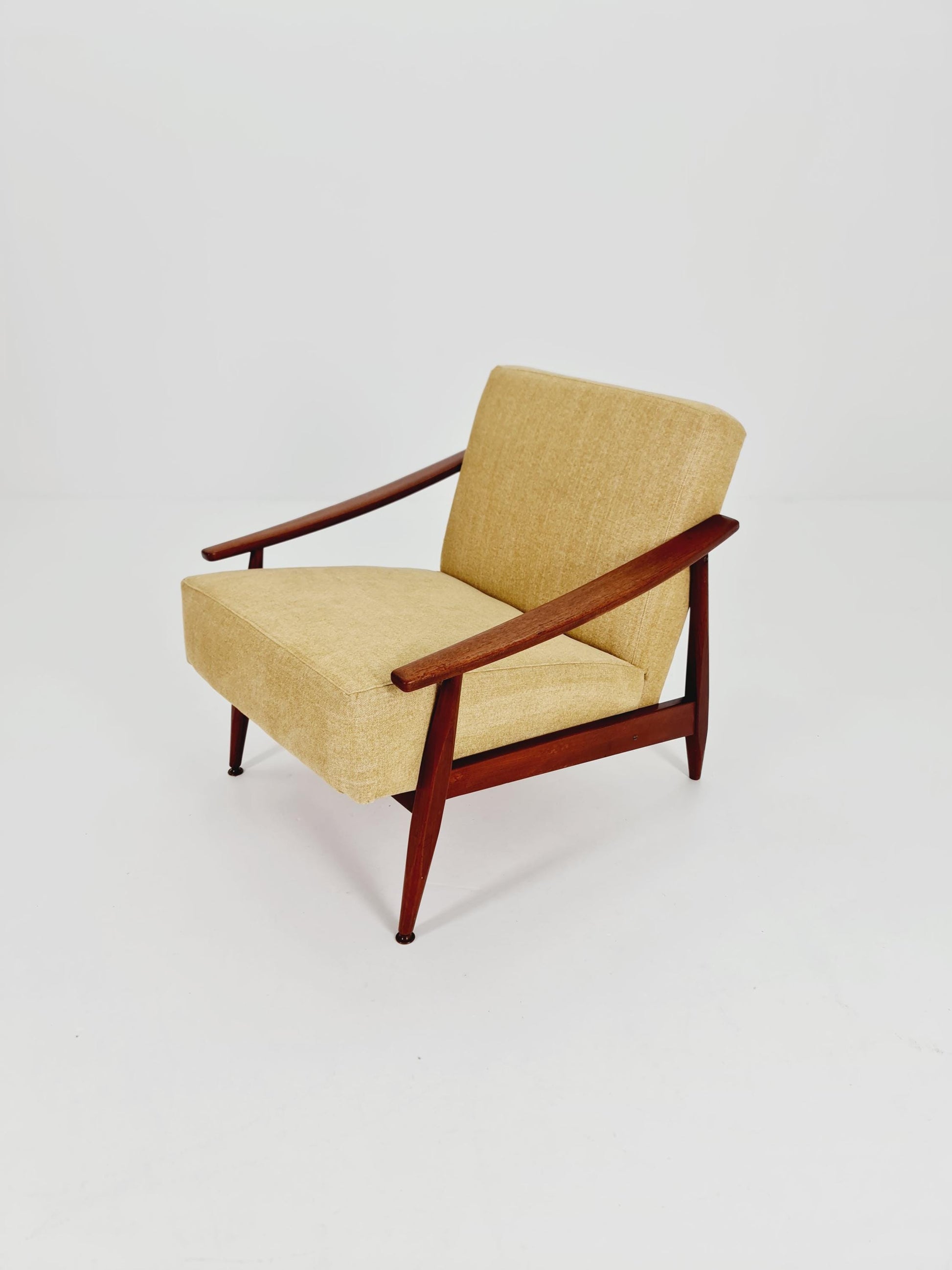 Mid Century Solid teak lounge chair/ Easy chair by Songal Denmark , 1960s