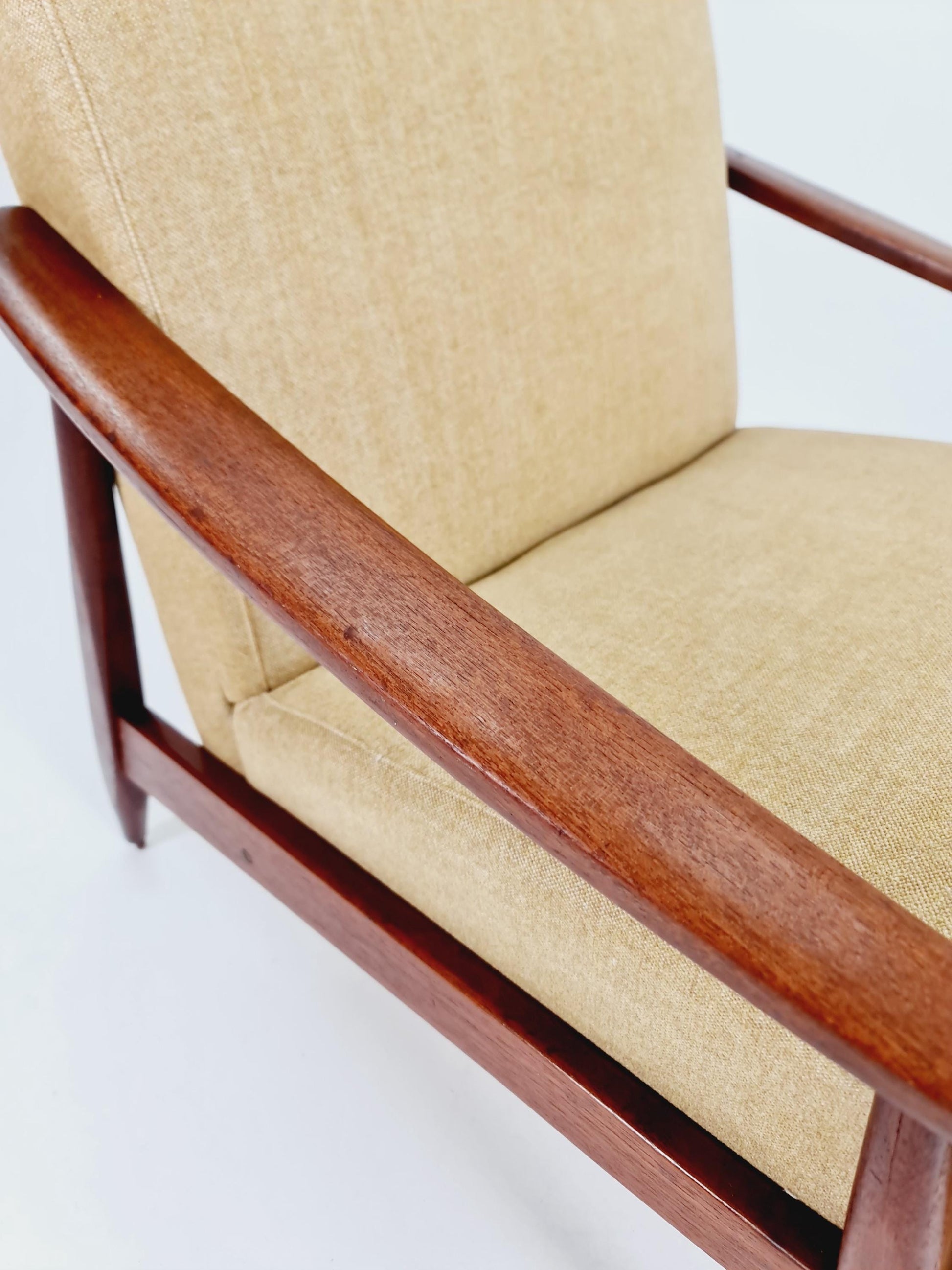 Mid Century Solid teak lounge chair/ Easy chair by Songal Denmark , 1960s