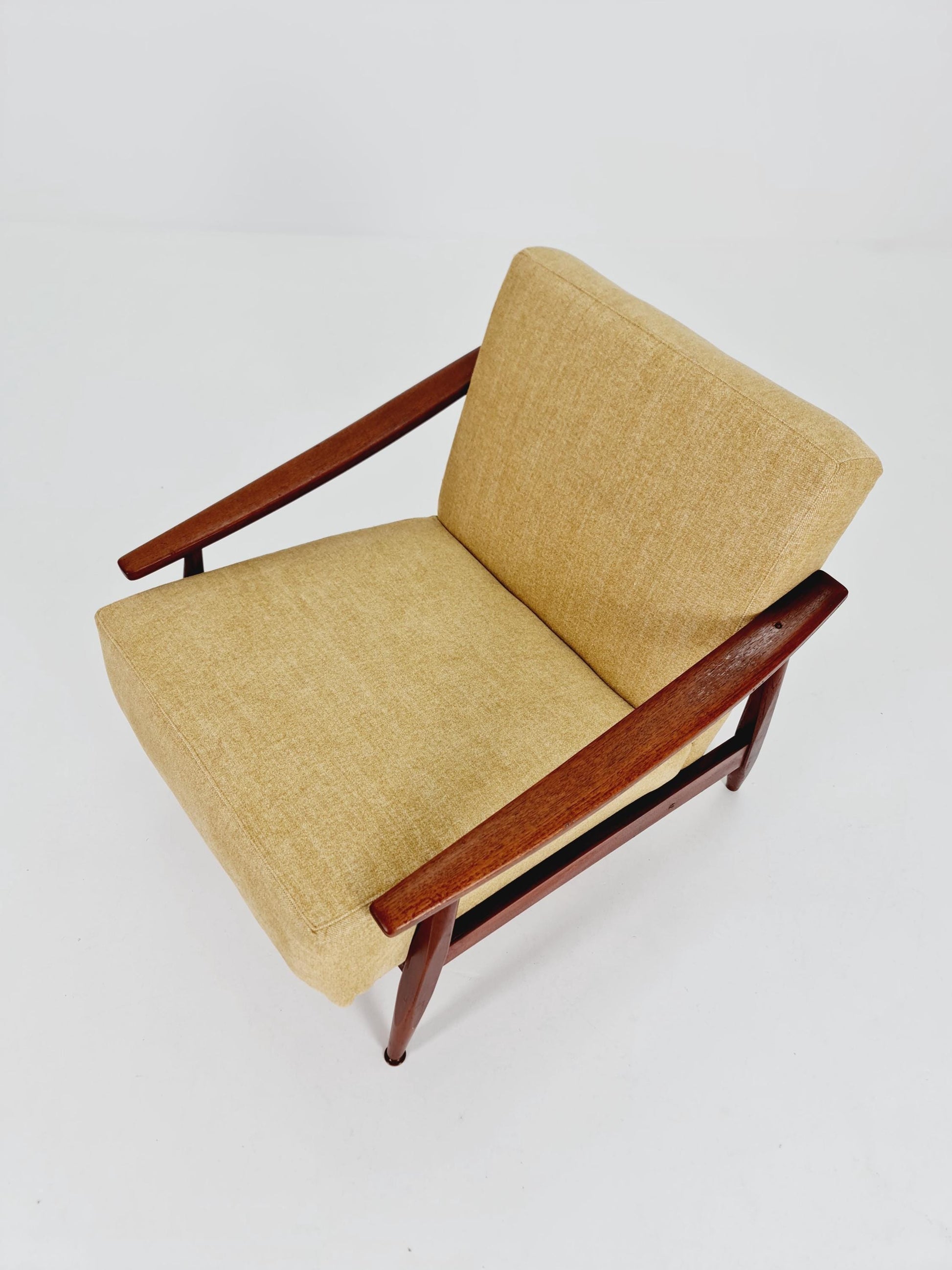 Mid Century Solid teak lounge chair/ Easy chair by Songal Denmark , 1960s