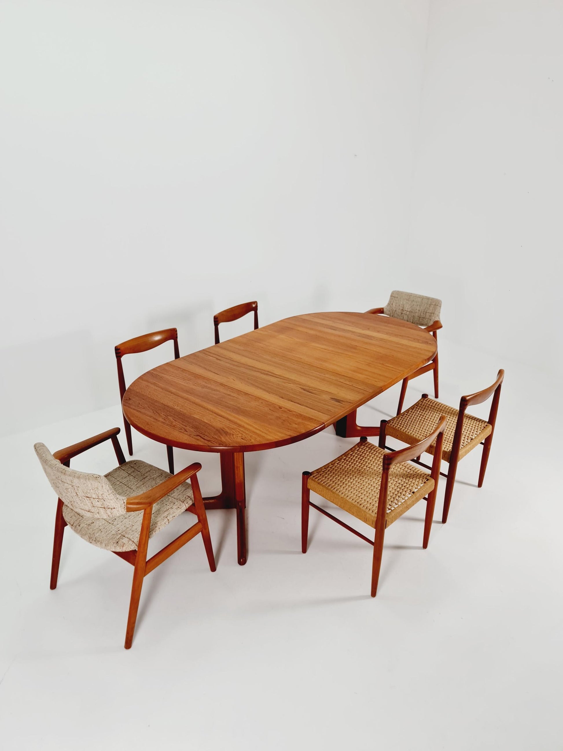 Mid century extendable Danish Modern Solid Teak dining table by Skobvy MöbelFabrik , 1970s