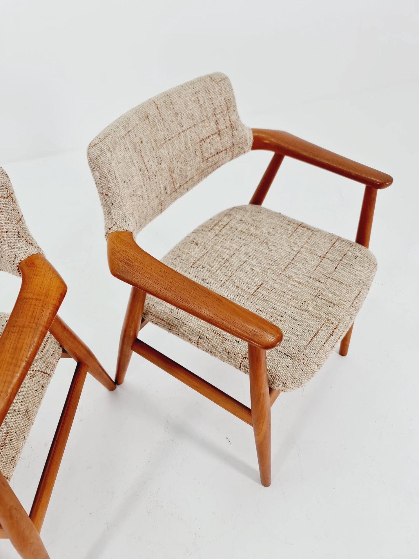 1 of 2 Mid century Danish Teak and Leather arm chair by Svend Age Eriksen for Glostrup from the 60s