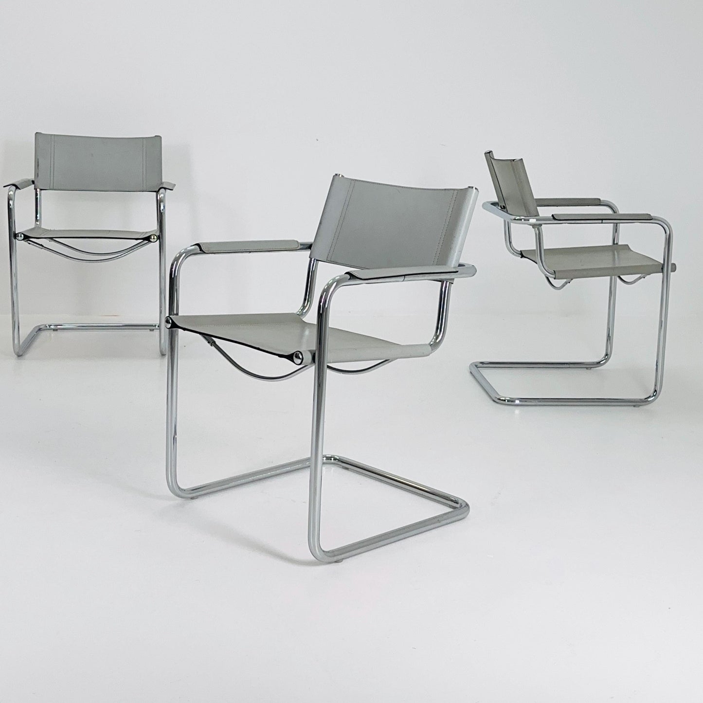 Set of 4 Mid century MG5 Centro Studi desk armchair by Mart Stam & Marcel Breuer for Matteo Grassi, 1970s Italy