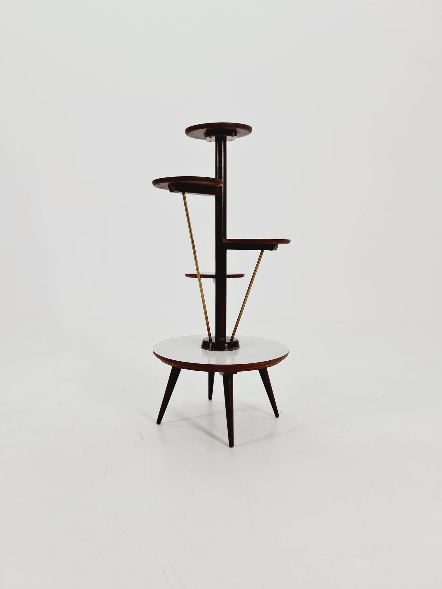 Big 1950s German Plant Stand, Colorful Vintage Mid-Century Minimalist Indoor Plant Stand Side Table Retro flower table By Opal