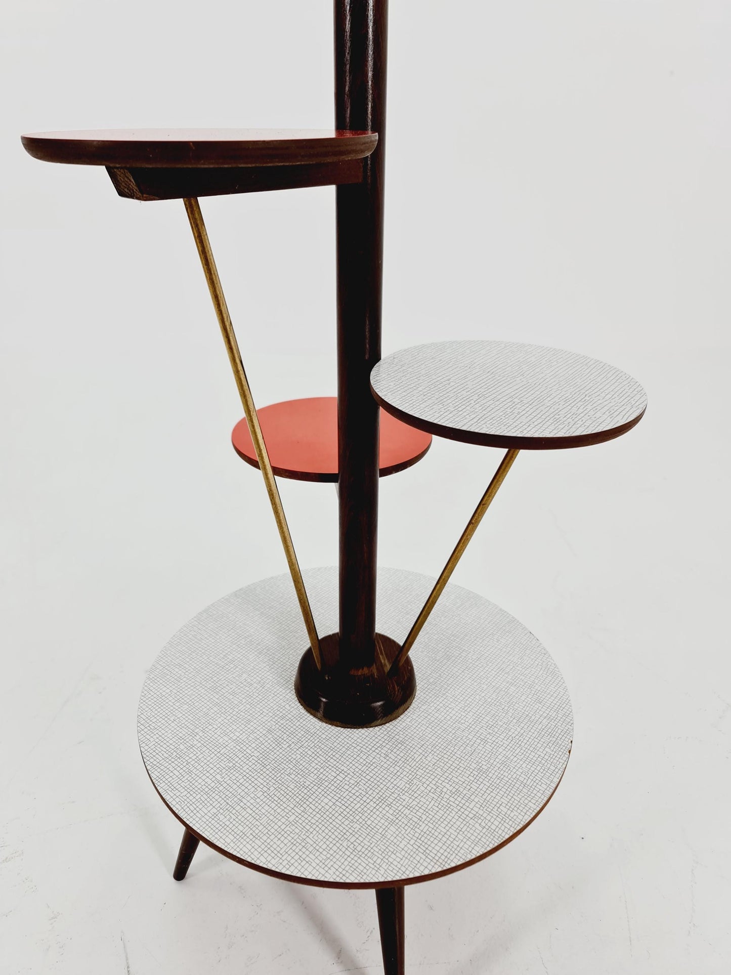 Big 1950s German Plant Stand, Colorful Vintage Mid-Century Minimalist Indoor Plant Stand Side Table Retro flower table By Opal