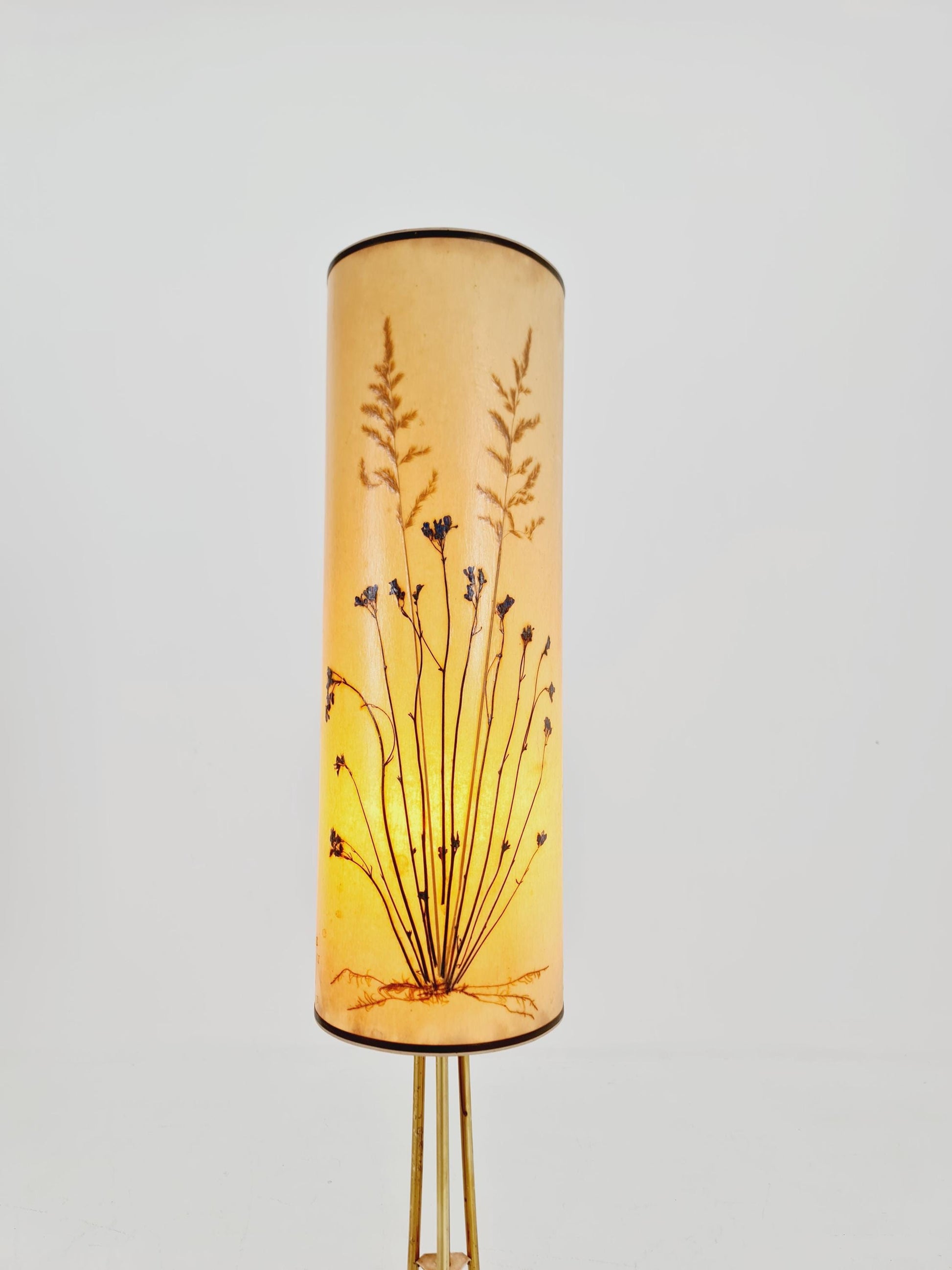 Rare Tripod Mid century German floor lamp Brass 1960s