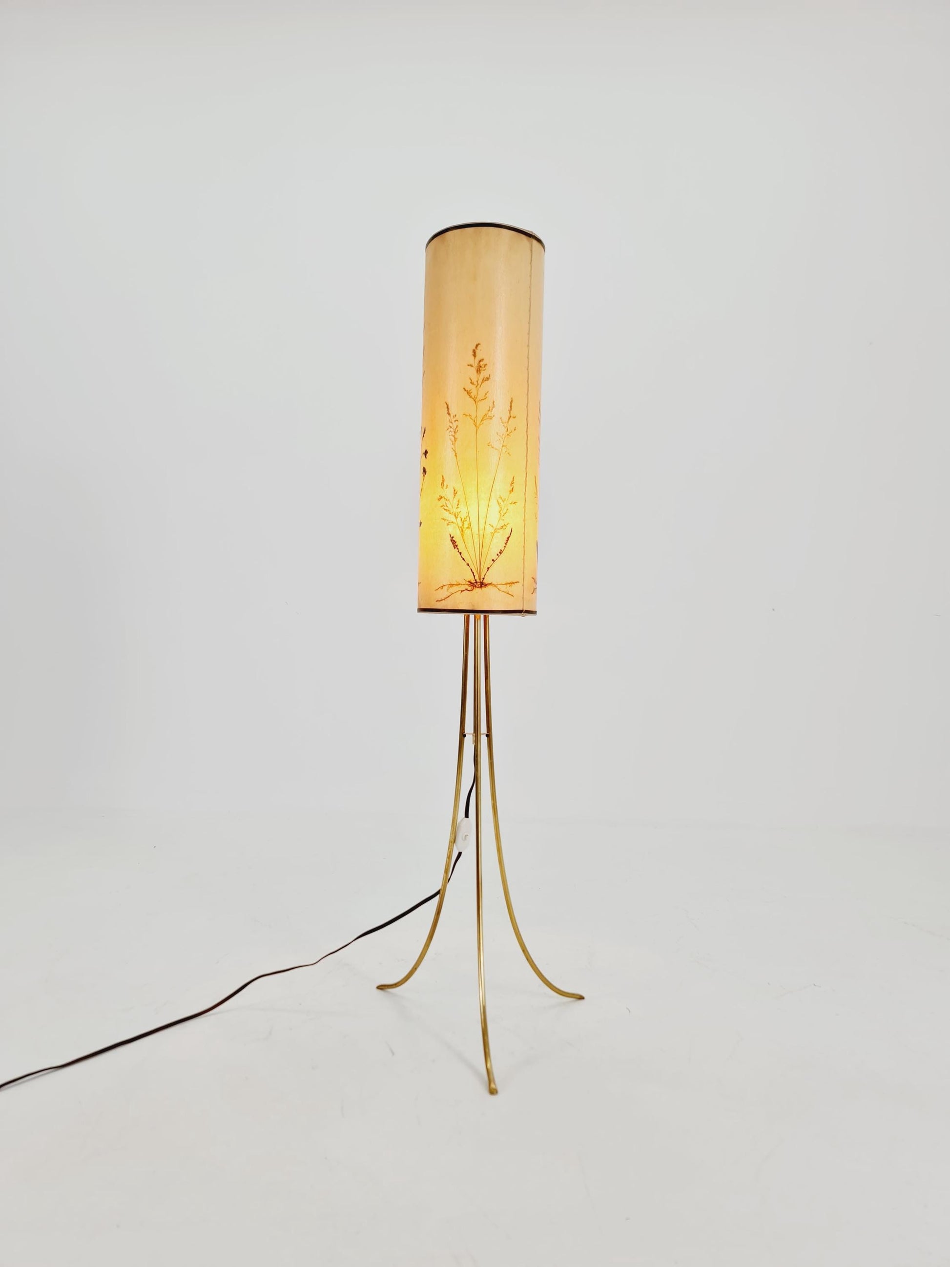 Rare Tripod Mid century German floor lamp Brass 1960s