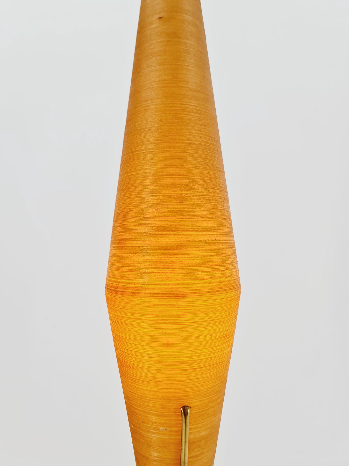 Mid century German tripod floor lamp in Brass and cocoon shade By Klingele for Artimeta 1957s