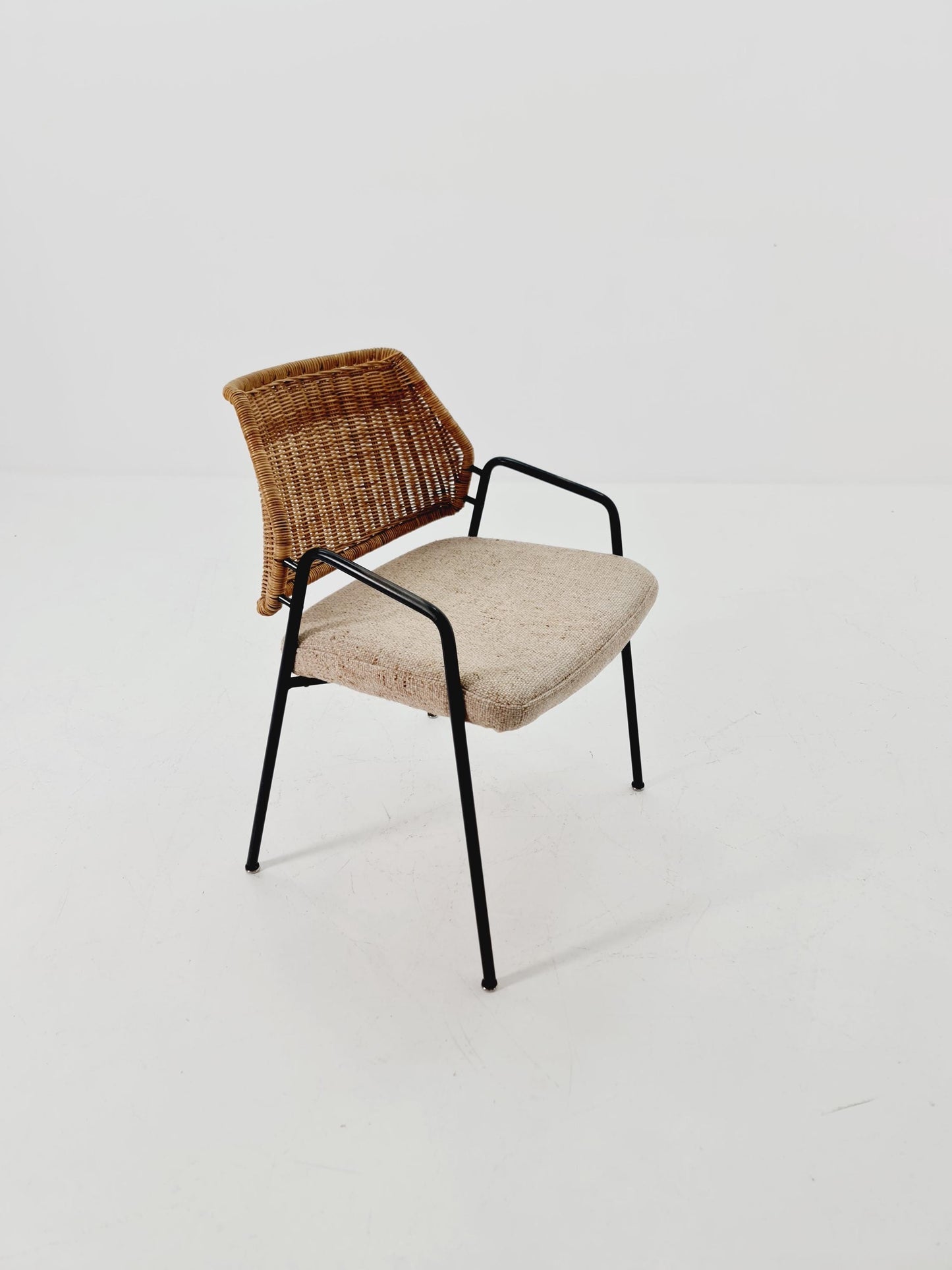 Mid-Century Rattan Basket ArmChair 1970s,