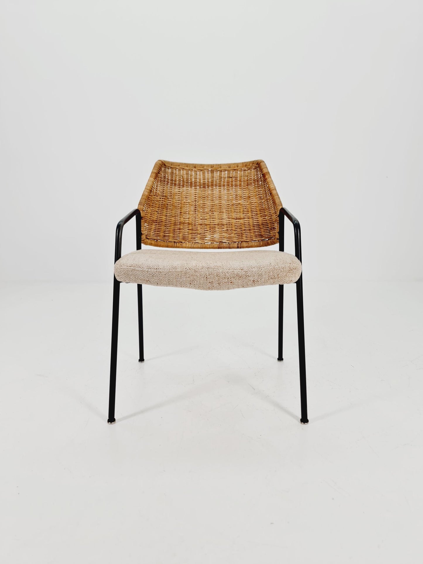 Mid-Century Rattan Basket ArmChair 1970s,