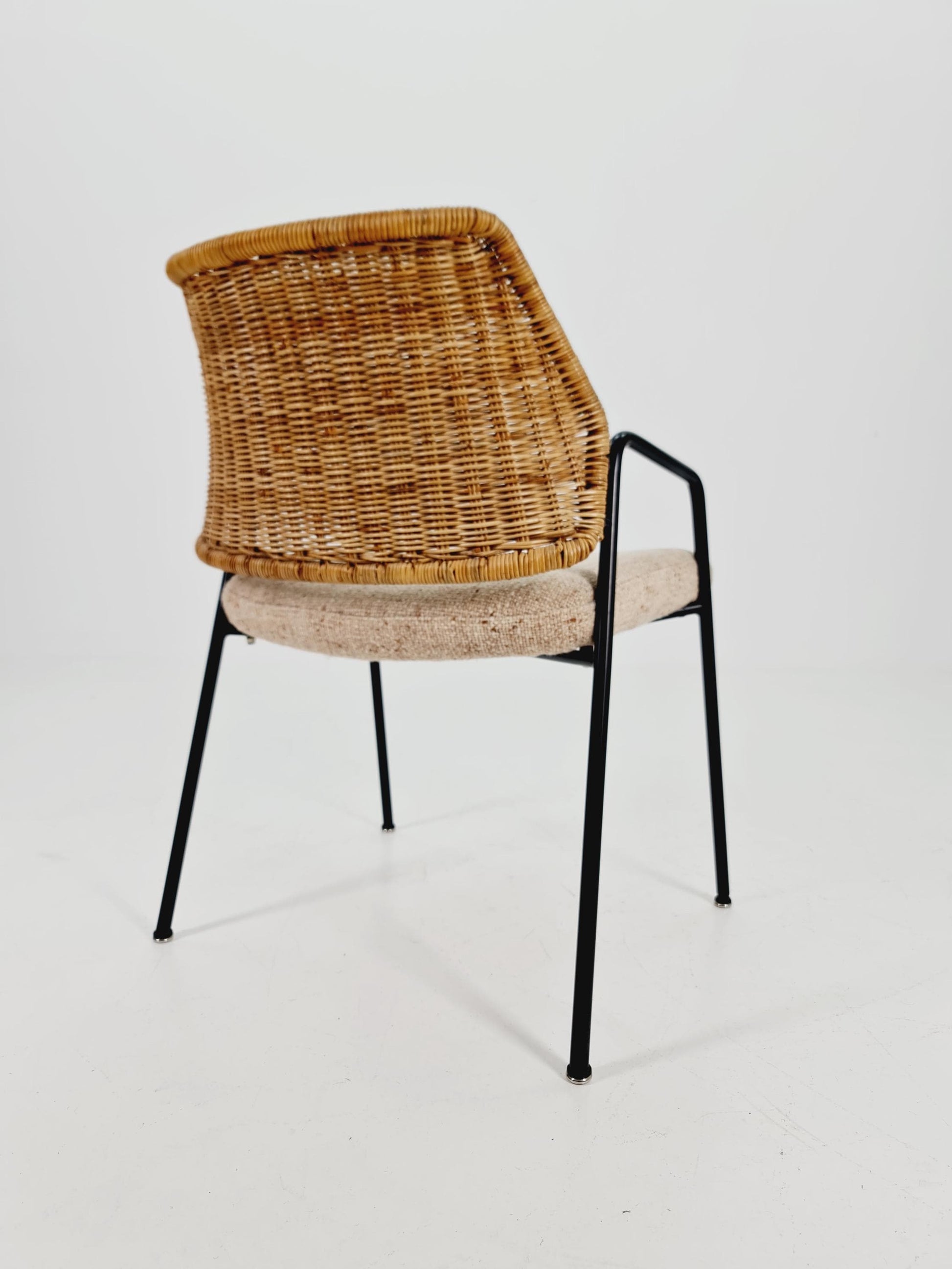 Mid-Century Rattan Basket ArmChair 1970s,