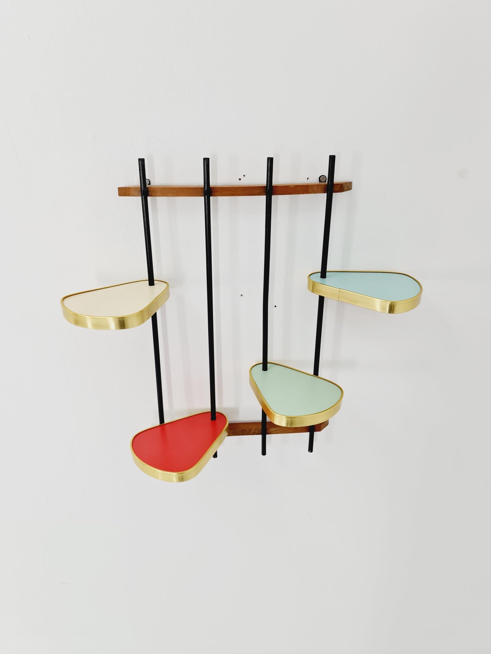 1950s German Plant shelf , Colorful Vintage Mid-Century Minimalist Indoor Plant shelf