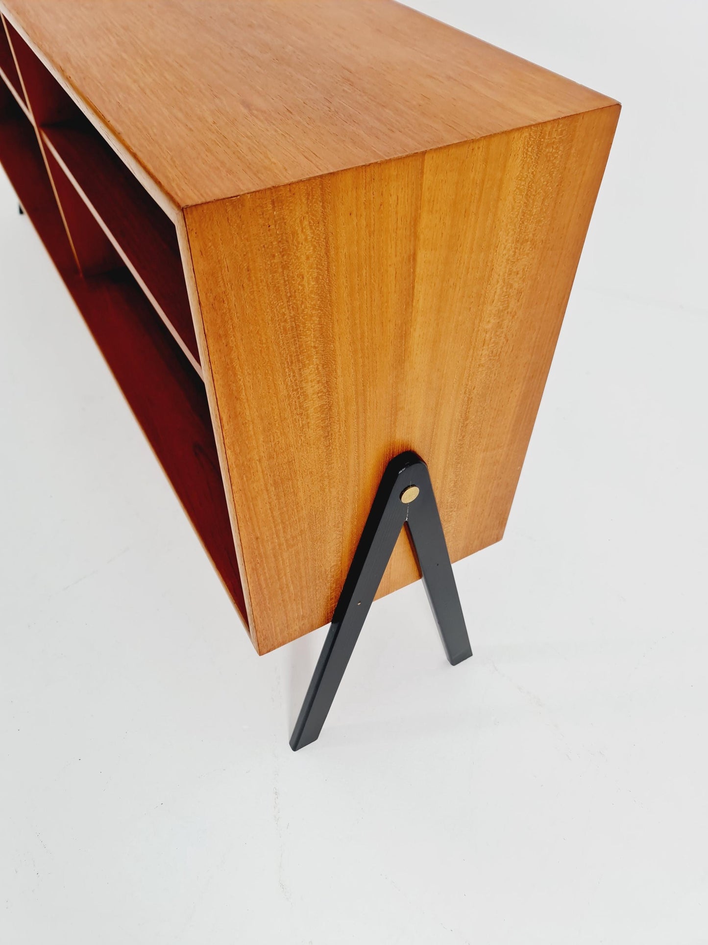 Midcentury vintage teak danish cabinet book case, 1960s