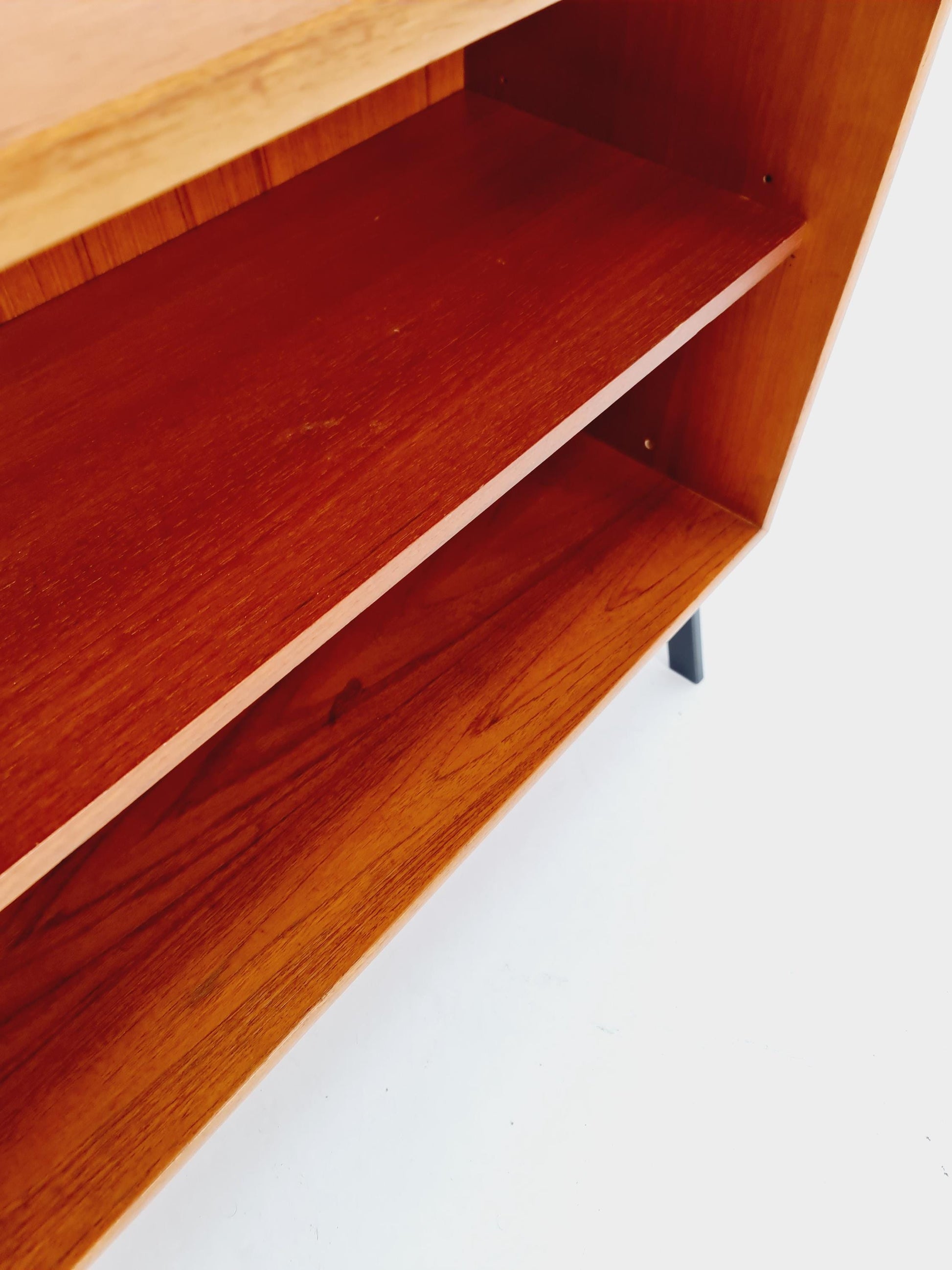 Midcentury vintage teak danish cabinet book case, 1960s