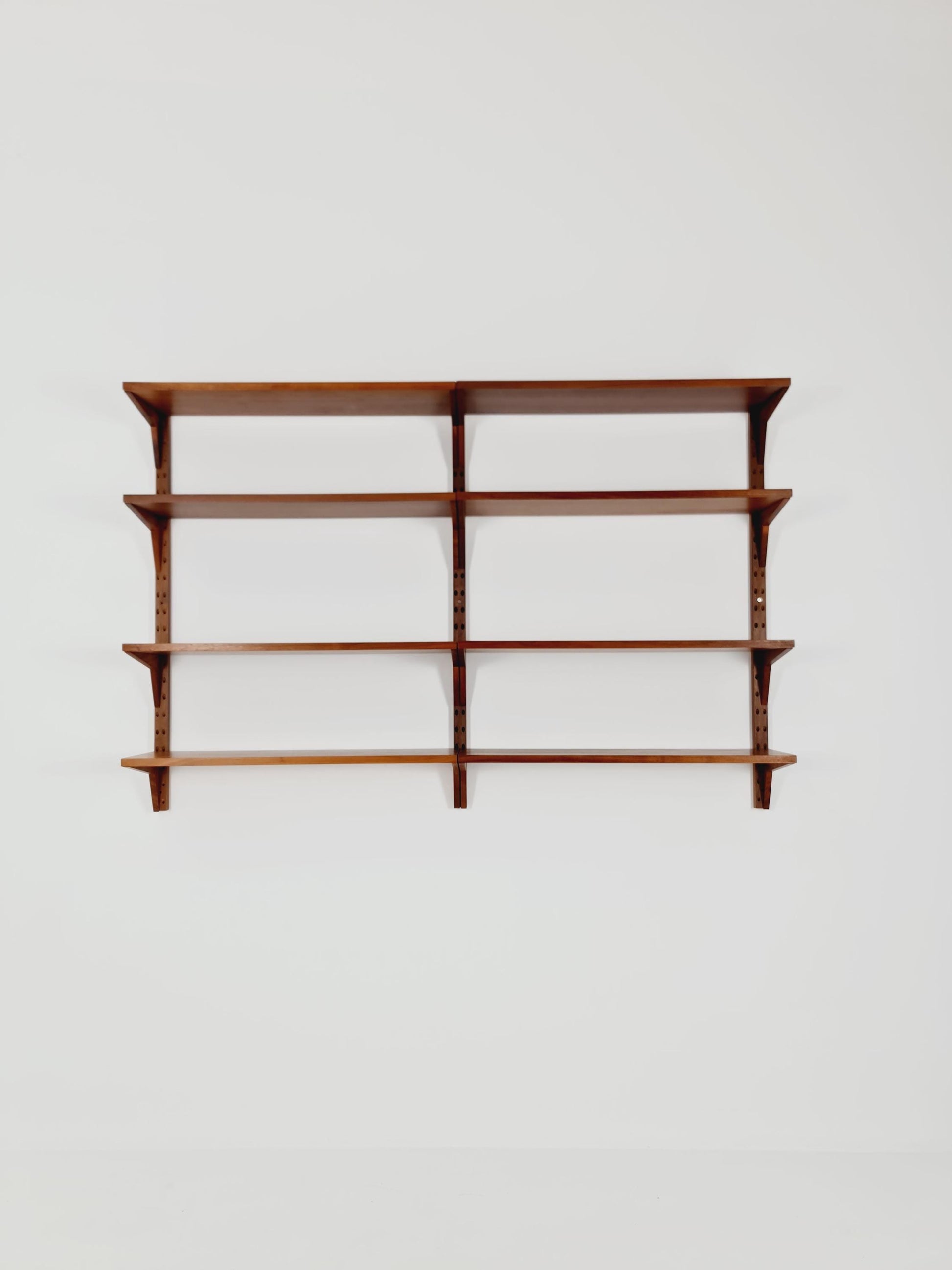Midcentury Danish walnut Wall-Mounted Shelving Unit, by Poul Cadovius, 1960s