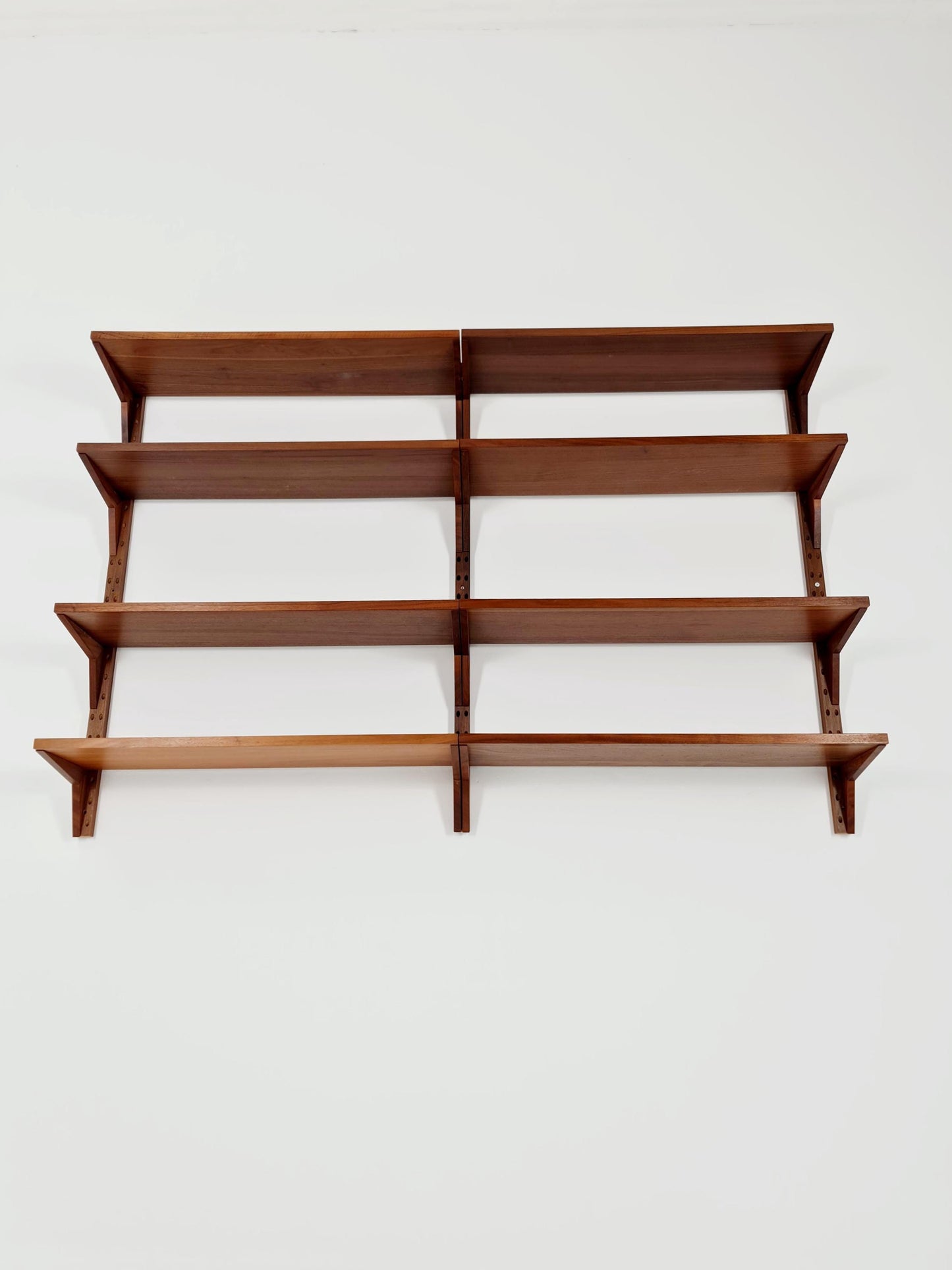 Midcentury Danish walnut Wall-Mounted Shelving Unit, by Poul Cadovius, 1960s