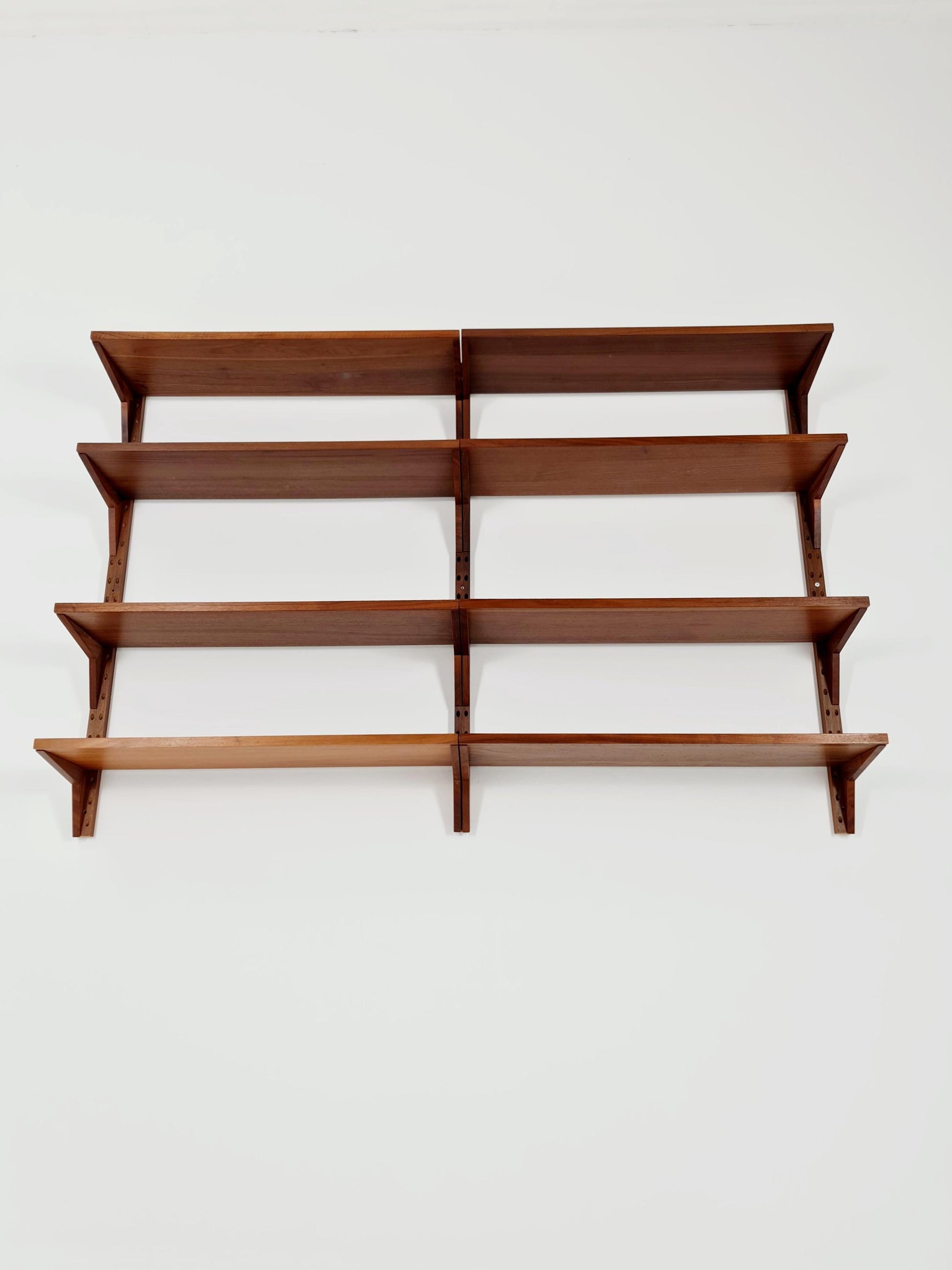 Midcentury Danish walnut Wall-Mounted Shelving Unit, by Poul Cadovius, 1960s