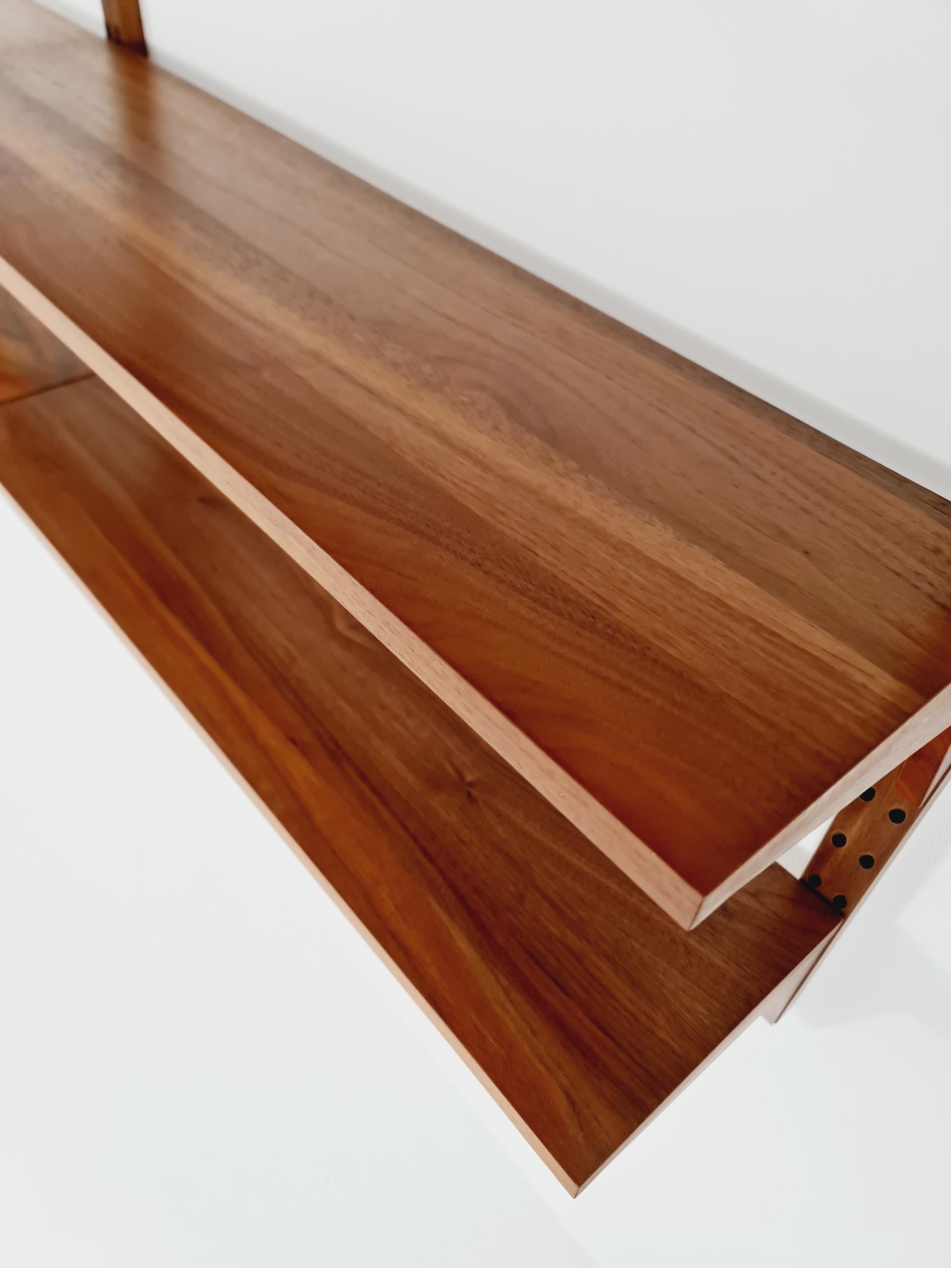 Midcentury Danish walnut Wall-Mounted Shelving Unit, by Poul Cadovius, 1960s